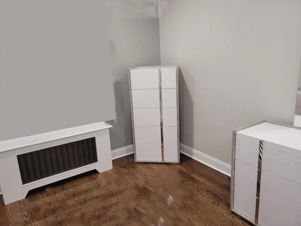 High Gloss White & Grey 5 Drawer Chest TREVISO ESF Modern Made in Italy