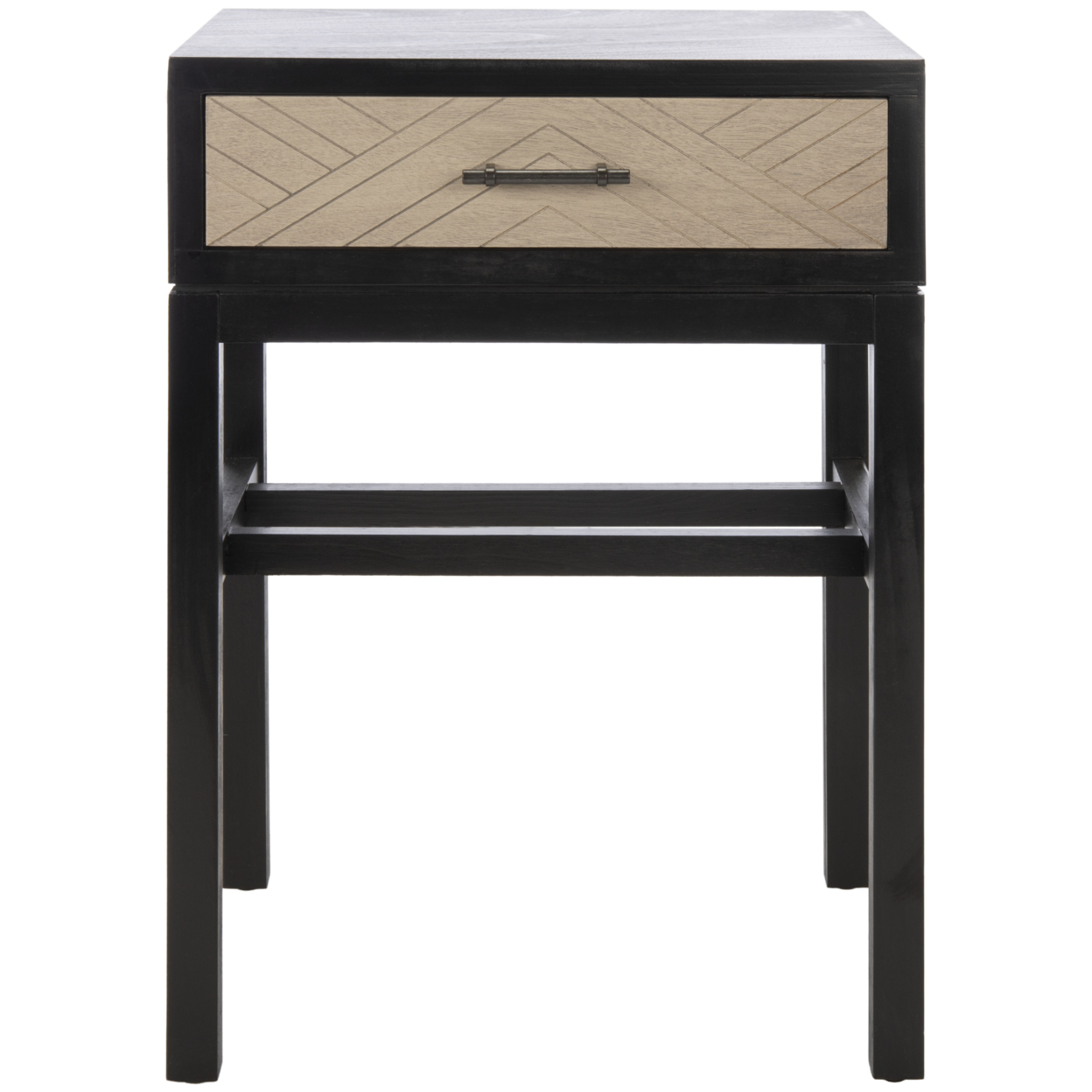 SAFAVIEH Ajana Mid-Century 1 Drawer Accent Table, Black