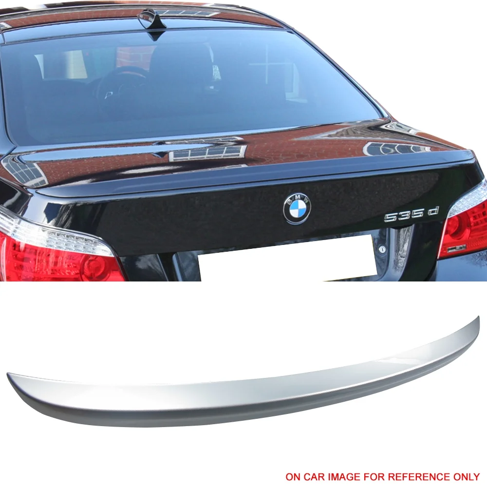 Ikon Motorsports Compatible with 04-10 BMW E60 Sedan M5 Painted Trunk Spoiler #354 Titanium Silver Metallic