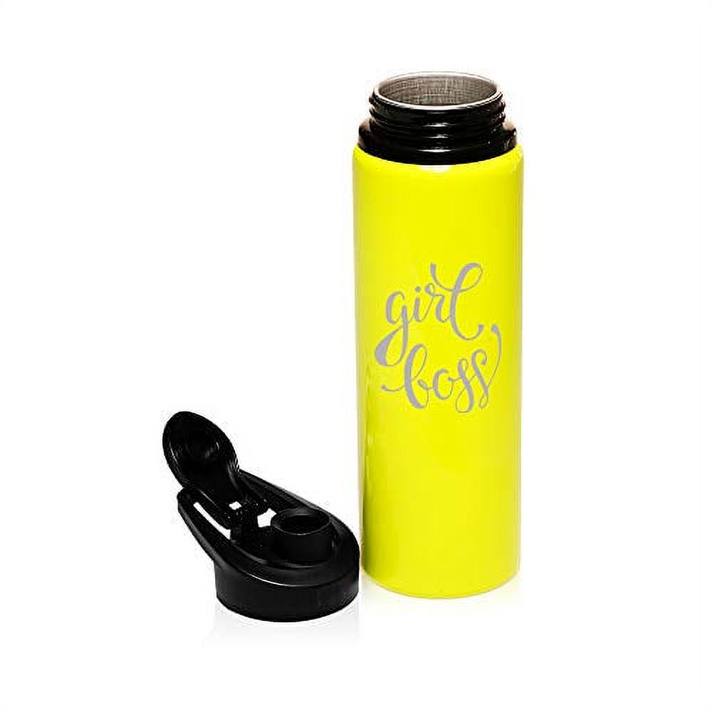 MIP Brand 25 oz Aluminum Sports Water Travel Bottle Girl Boss (Yellow)
