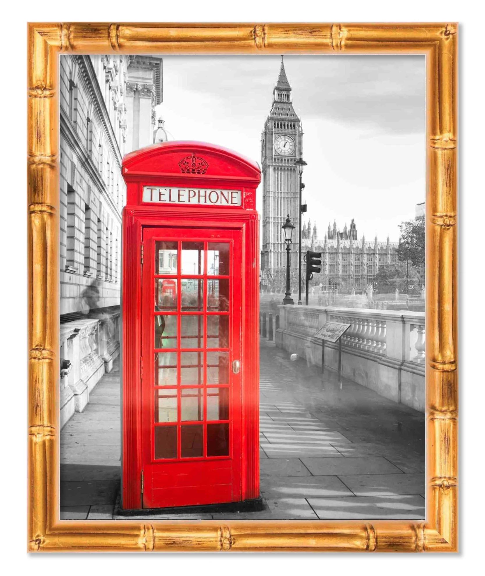 18x10 Frame Gold Bamboo Picture Frame - Complete Modern Photo Frame Includes UV Acrylic Shatter