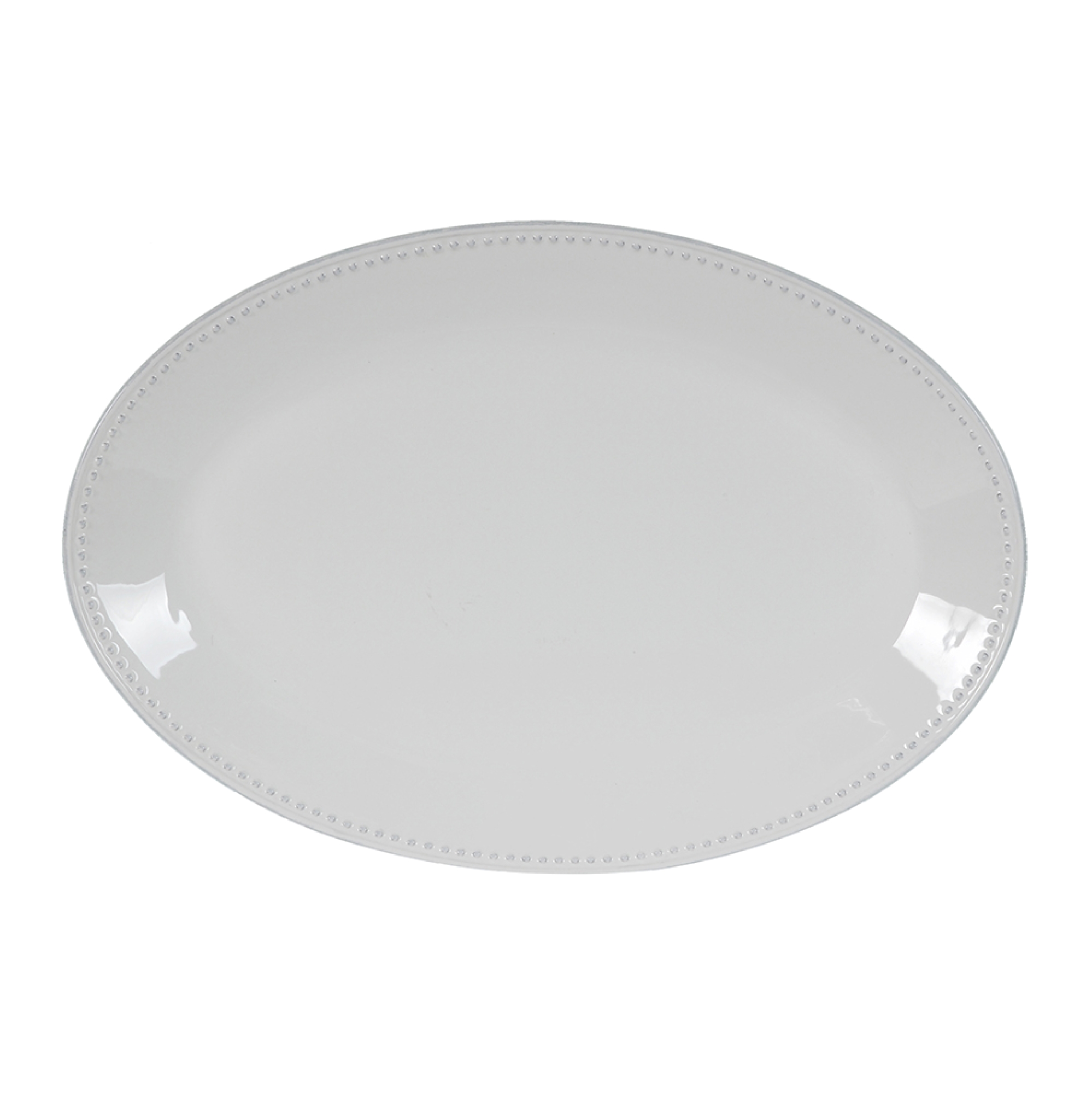 CC Home Furnishings Oval Porcelain Serving Plate - 20.25