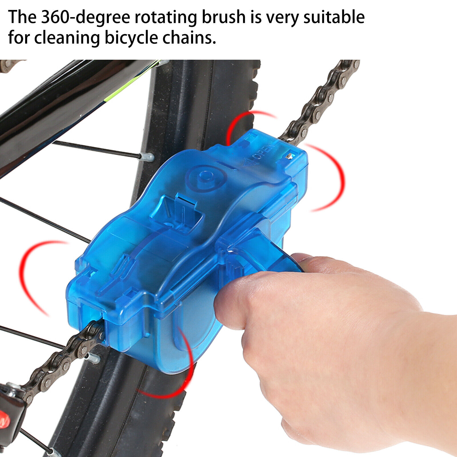 Bicycle Chain Cleaner Bike Wash Tool Cycling Scrubber Cleaning Brushes Wheel Set