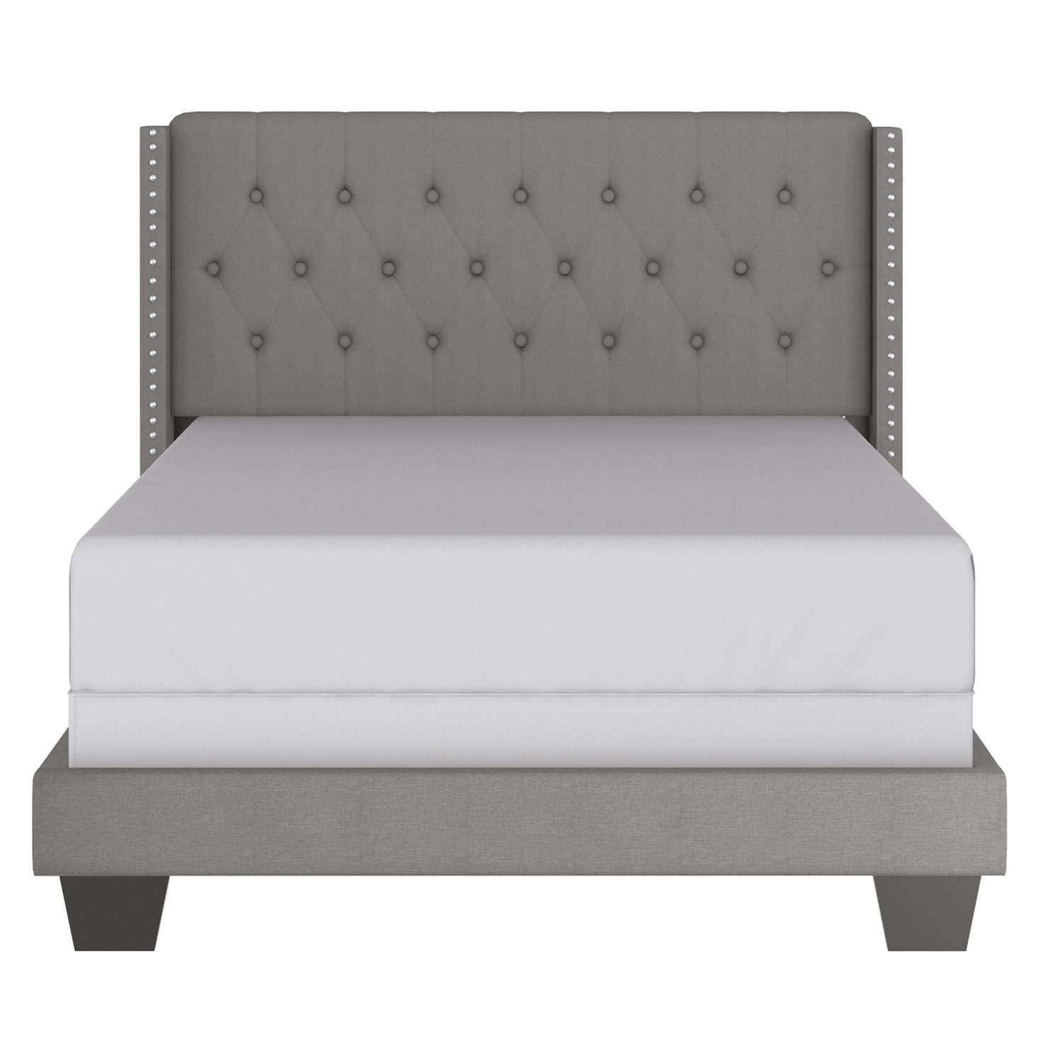 WHI 101-297D-LGY 54 in. Jedd Double Bed in Light Grey