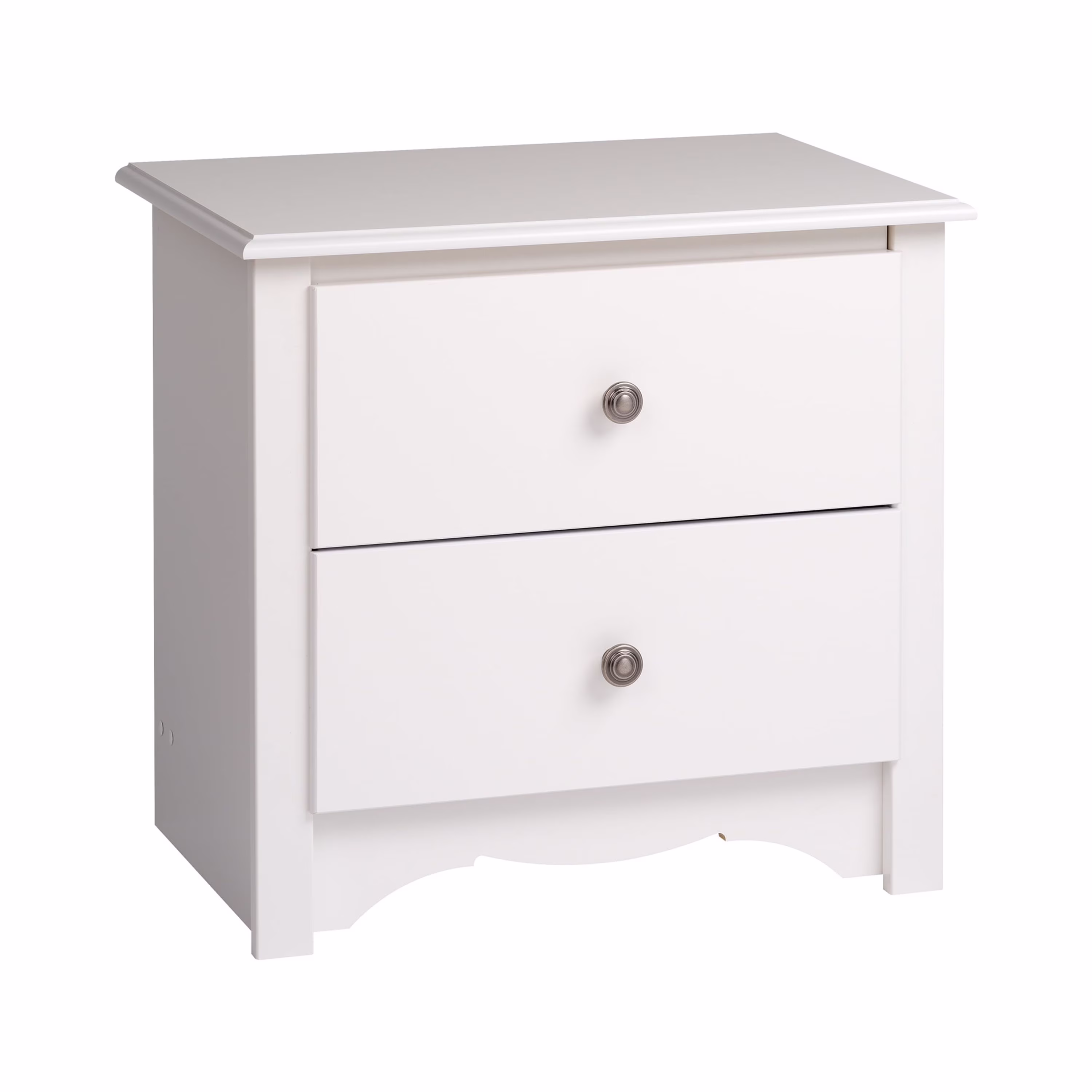 Prepac Monterey 2 Drawer Bedroom Nightstand, White