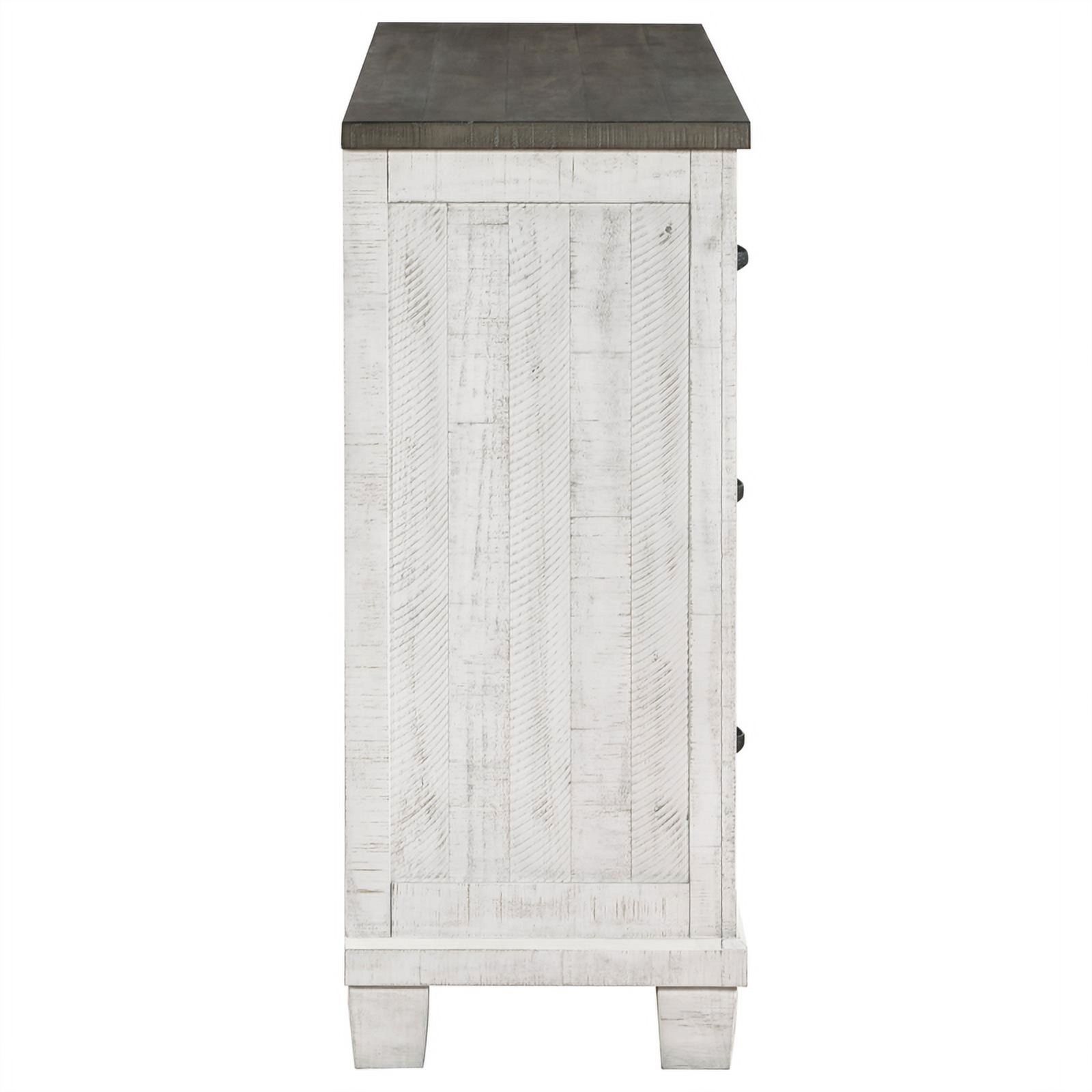 Pemberly Row 7-drawer Wood Dresser Distressed Distressed Gray and White