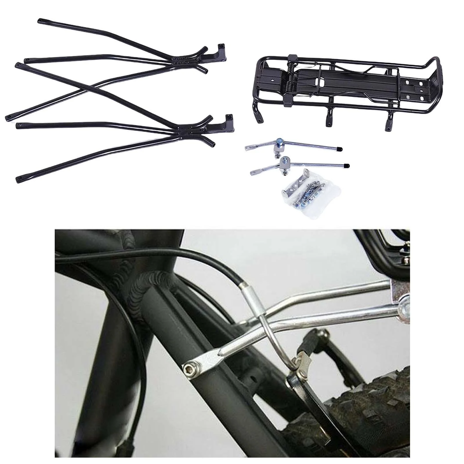 Bike Rear Carrier Rack Pannier Rack Mounted Holder Stand Luggage Cycling Equipment Distance Cycling Travel