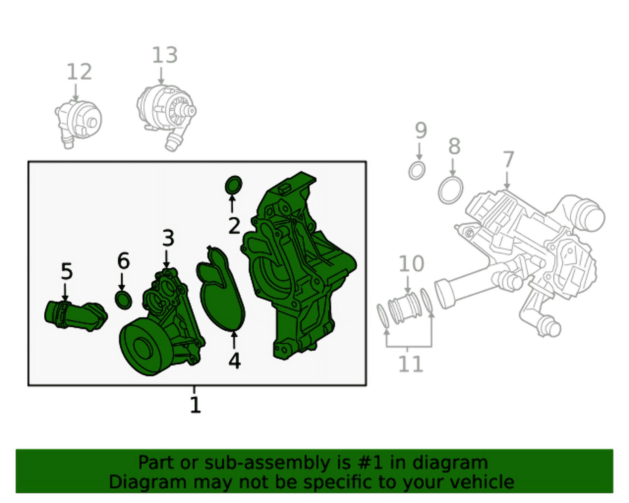 New Genuine BMW Coolant Pump With Support (2019-2023) OE 11517952783