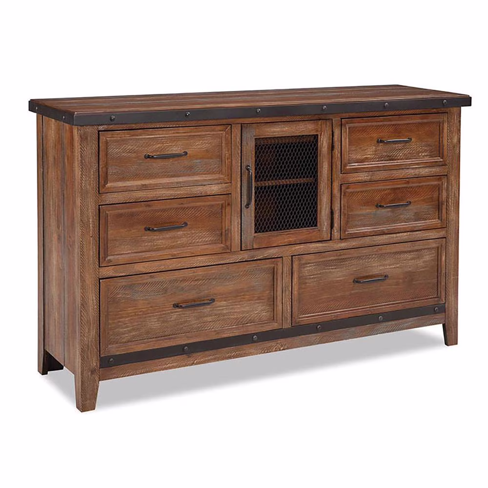 Intercon Dresser, 6 Drawers, 1 Door in Canyon Brown