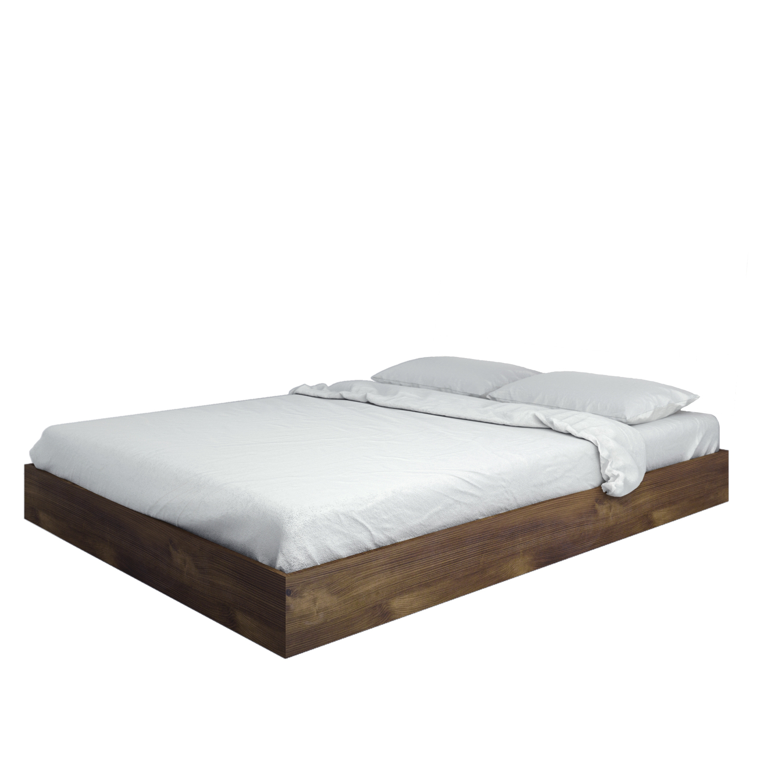 Homestock Timeless Tradition Queen Size Platform Bed 401260, Truffle
