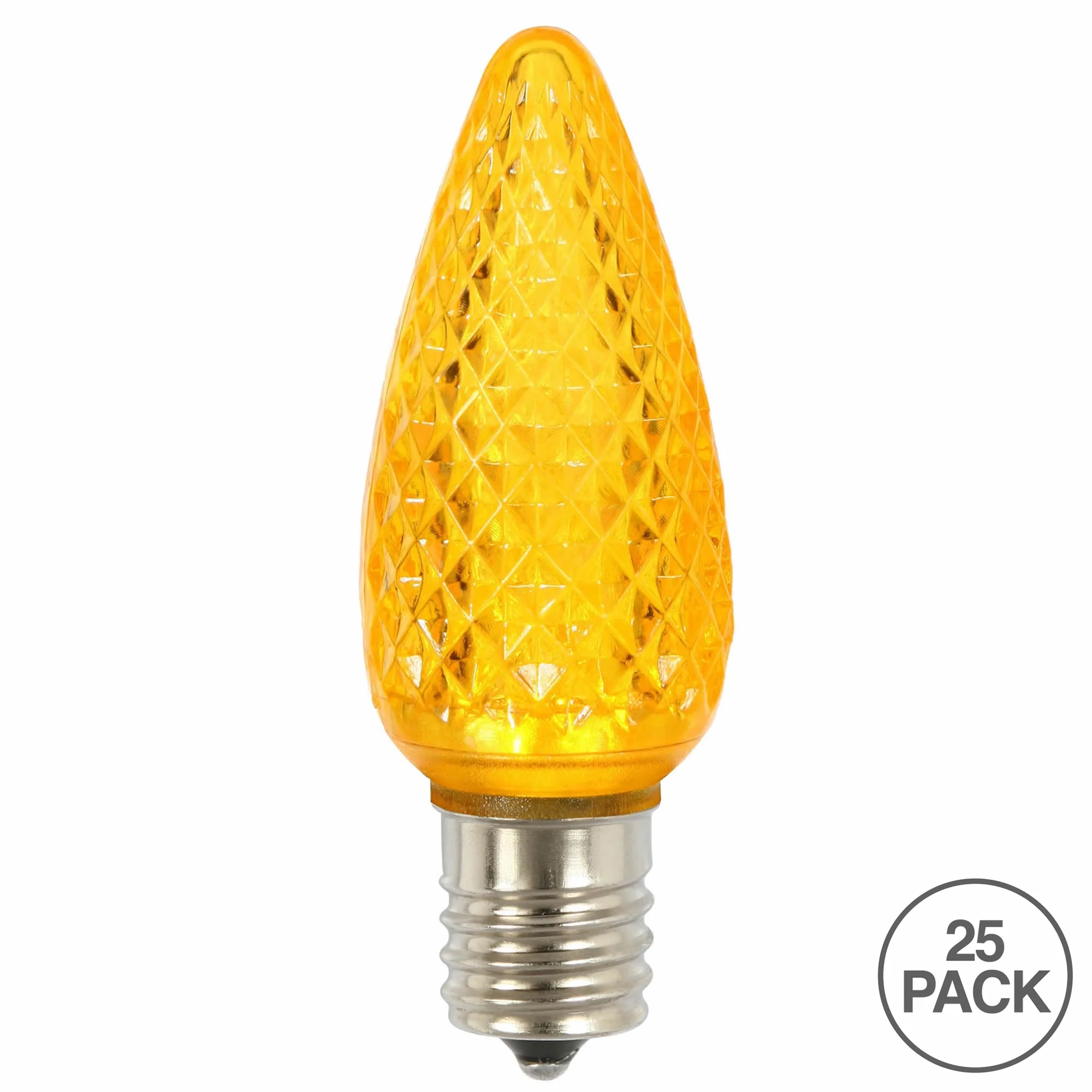 Vickerman C9 LED Yellow Faceted Twinkle  Replacement Bulb, package of 25