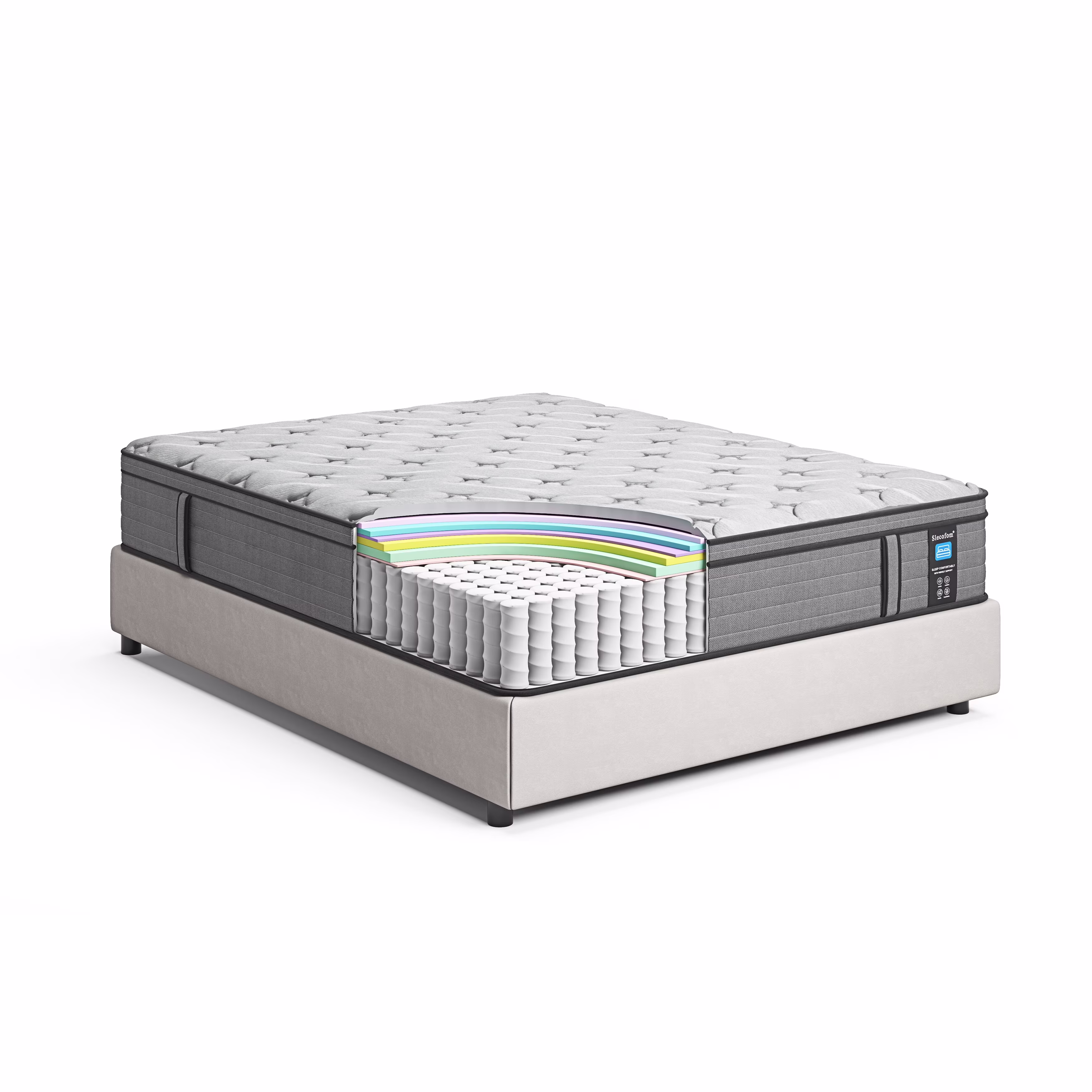 14-inch Hybrid Medium Euro Top Mattress, Pocket Spring Mattress in a Box King