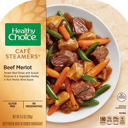Healthy Choice Frozen Meals Variety Pack - Healthy Choice Sesame Chicken - Spicy Chicken General Tso's - Chicken Margherita with Balsamic - Kung Pao Chicken - Beef Merlot - 1 Box of Each, 5 Total