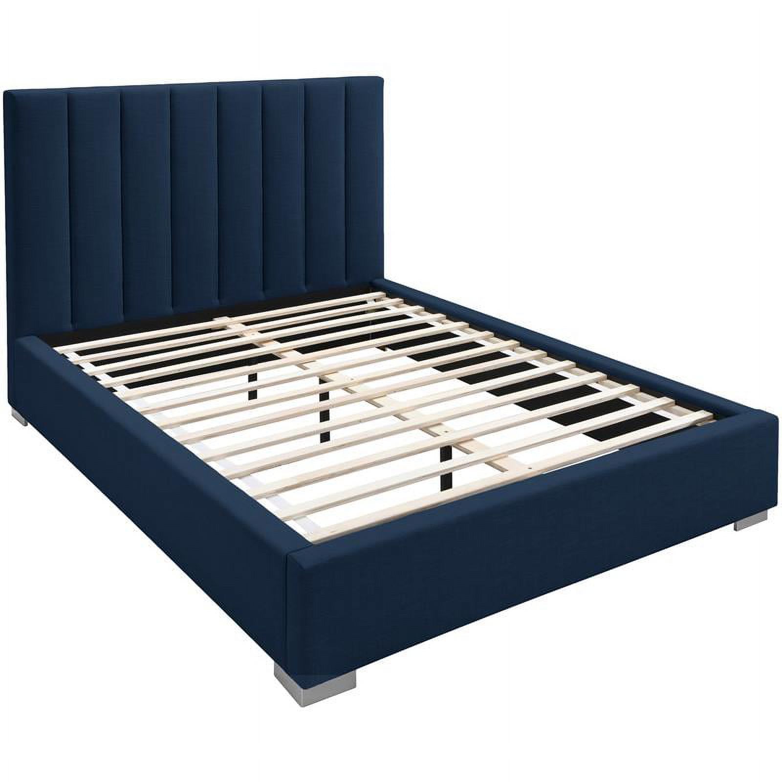 Meridian Furniture Pierce Navy Linen Textured Fabric King Bed