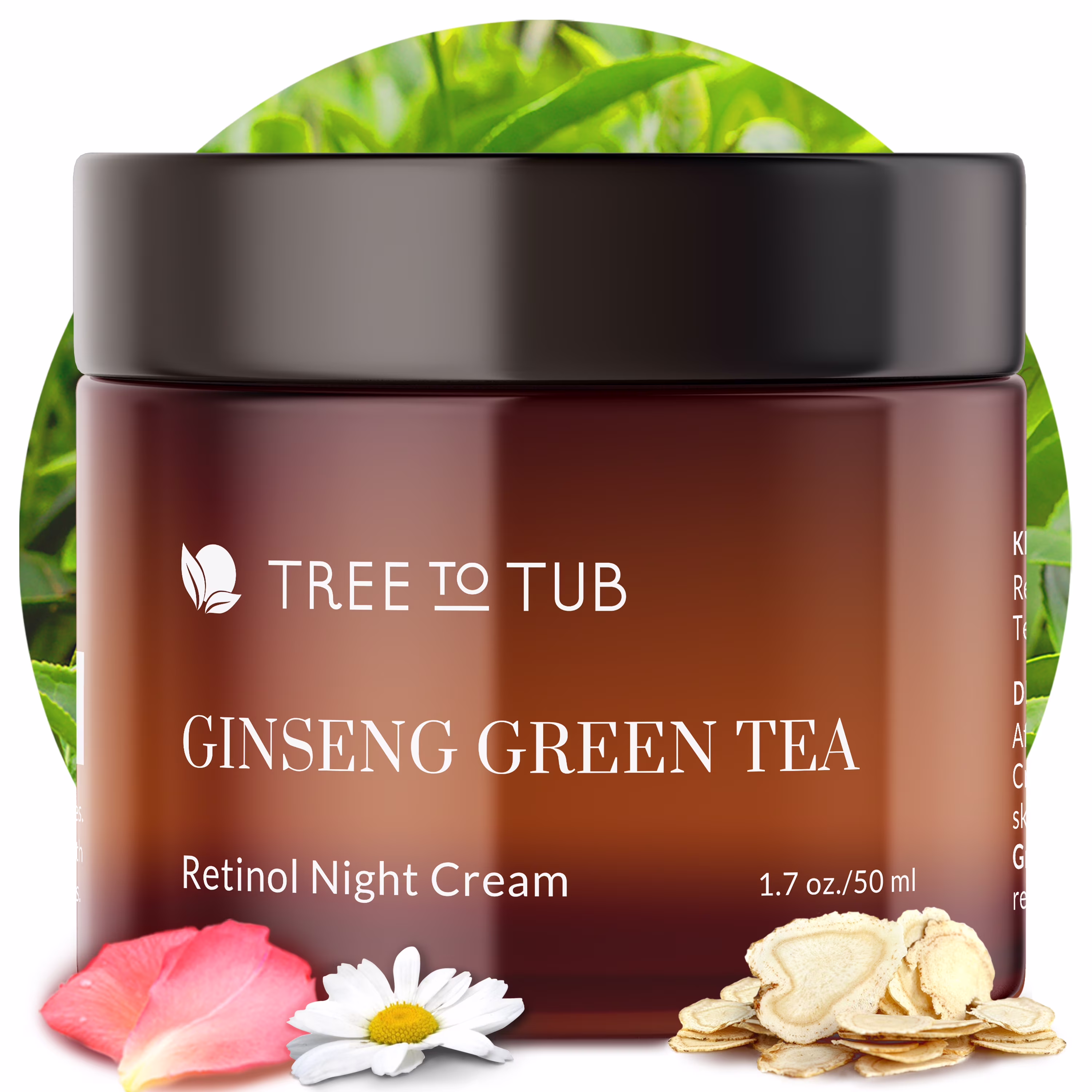 Tree To Tub Retinol Anti Aging Face Moisturizer for Dry & Sensitive Skin - Anti Wrinkle Hyaluronic Acid Facial Moisturizer, Vitamin A & E Night Cream for Women & Men w/ Organic Aloe, Natural Ginseng