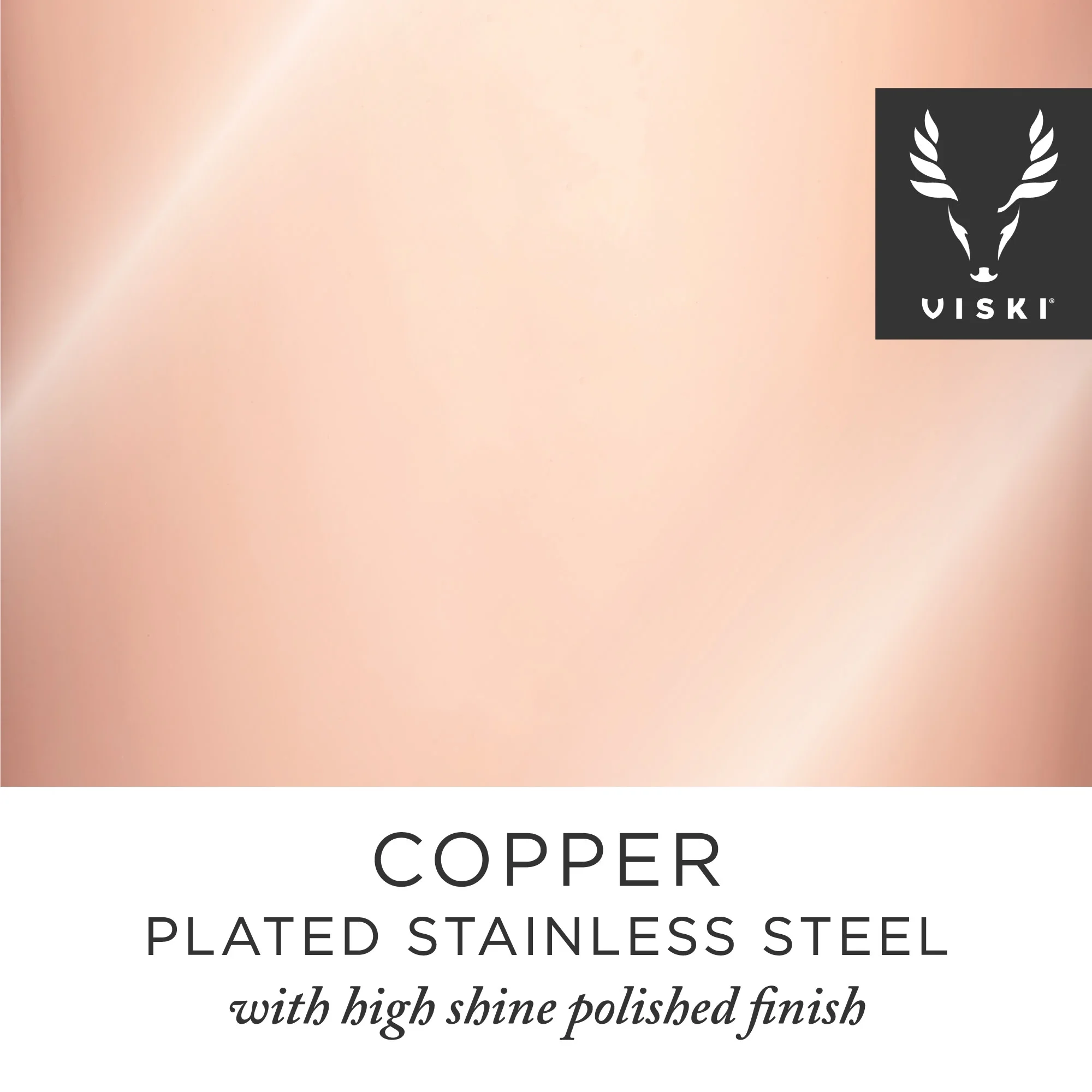 Viski Stainless Steel Contoured Shine Polished Parisian Cocktail Shaker, Copper