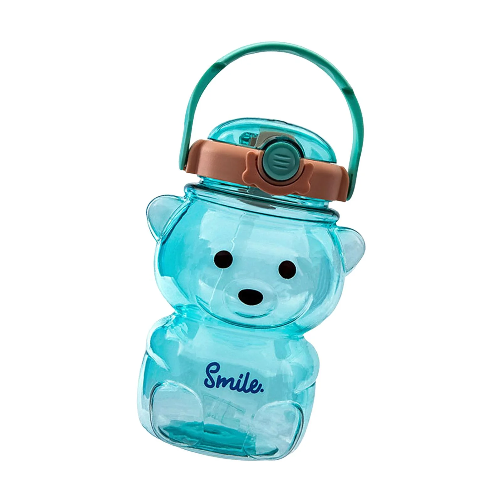 cute Bear tubularis Bottle, Water Bottle with tubularis, Cartoon DIY Drinks, Adjustable Straps Beverage, Portable Drinking Cup for Girls Hiking Women 1000ml Blue