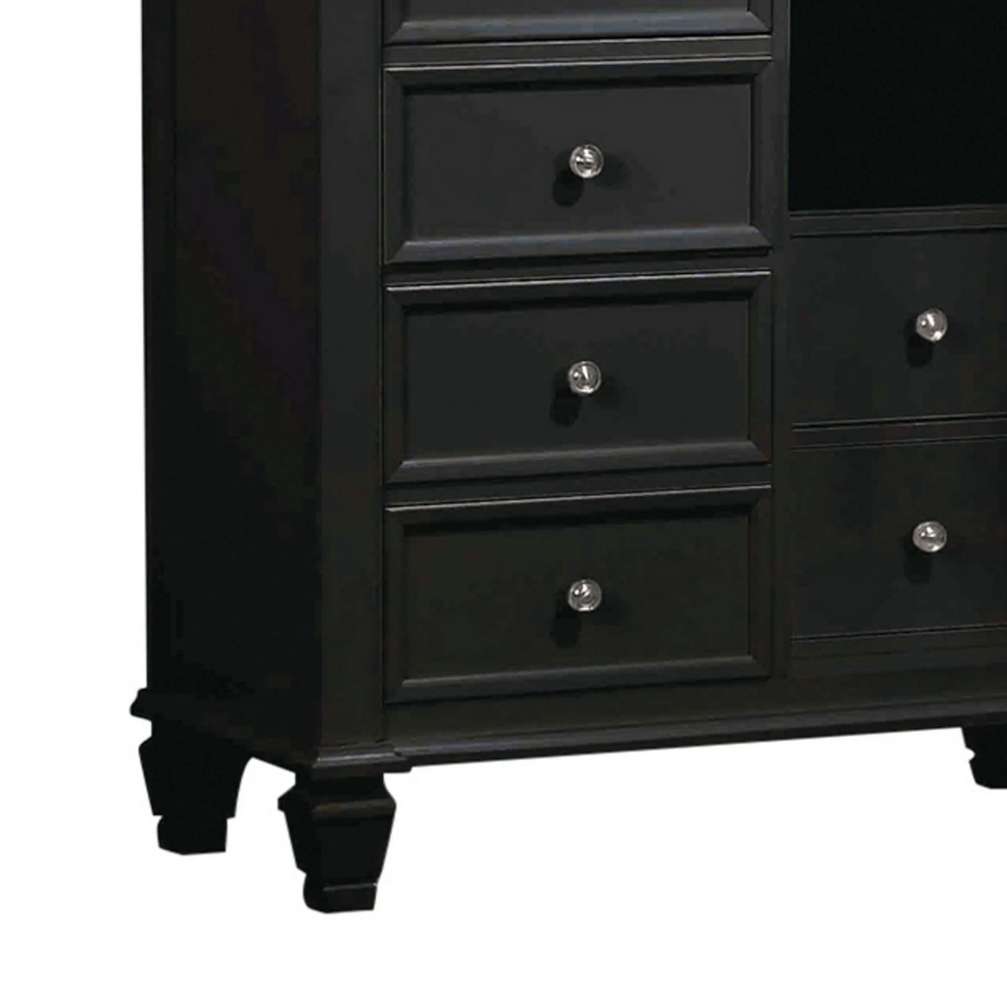 Benjara Lila 61 Inch Tall Wardrobe Dresser Chest, 8 Drawers and 3 Shelves, Brown