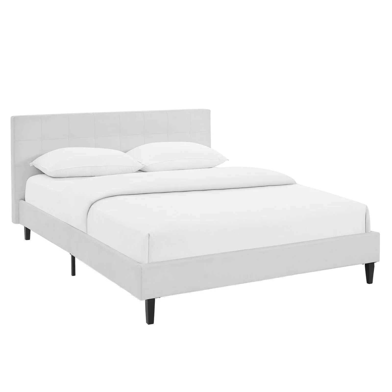 Modway Linnea Queen Faux Leather Bed in White