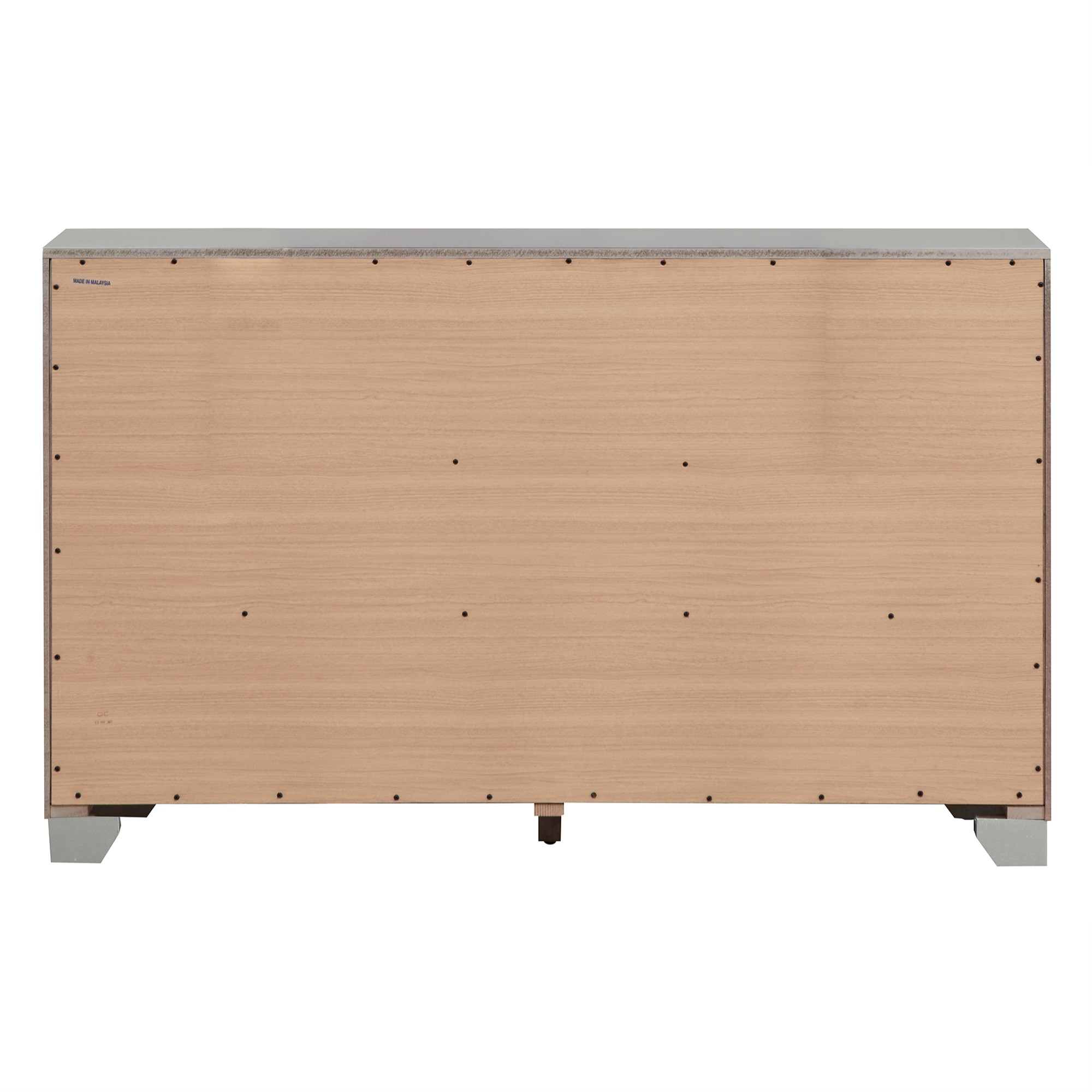 Passion Furniture  Madison 6-Drawer Silver Champagne Dresser - 37 x 59 x 17 in.