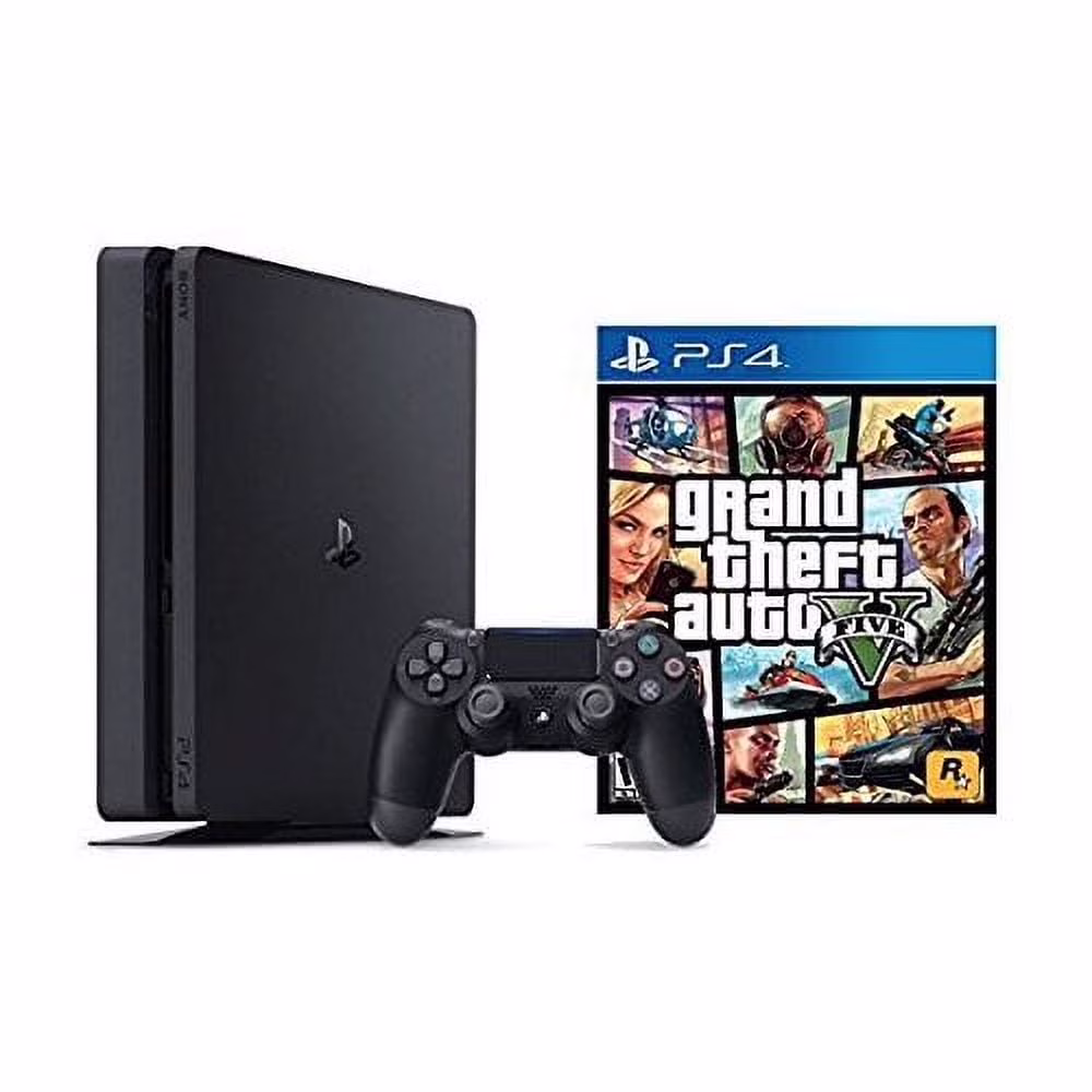 Restored Sony PlayStation 4 Slim 1TB Console Grand Theft Auto V Bundle (Refurbished)
