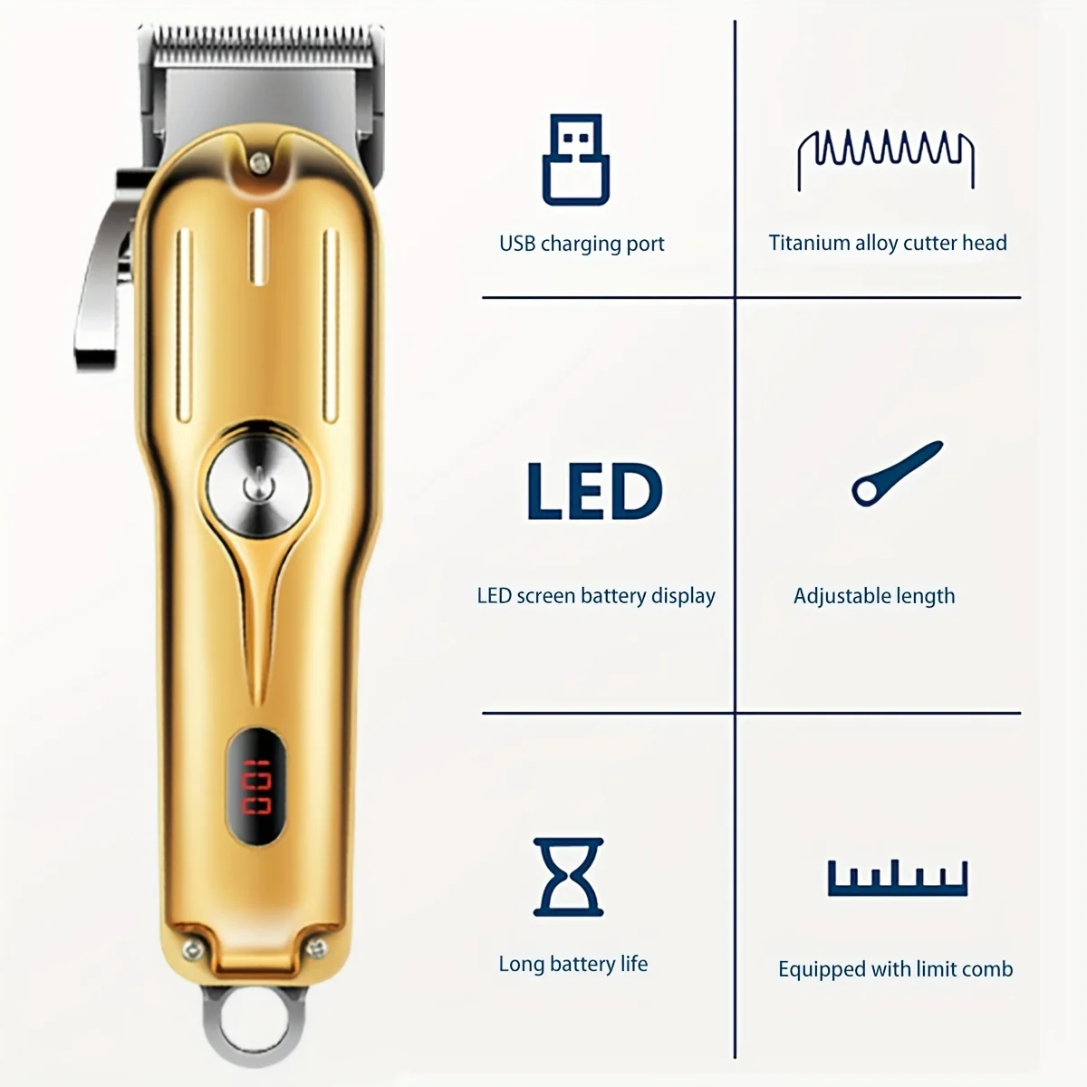 Cordless Professional Hair Clippers Set for Men - Beard Trimmer and Grooming Kit - Perfect Holiday Gift