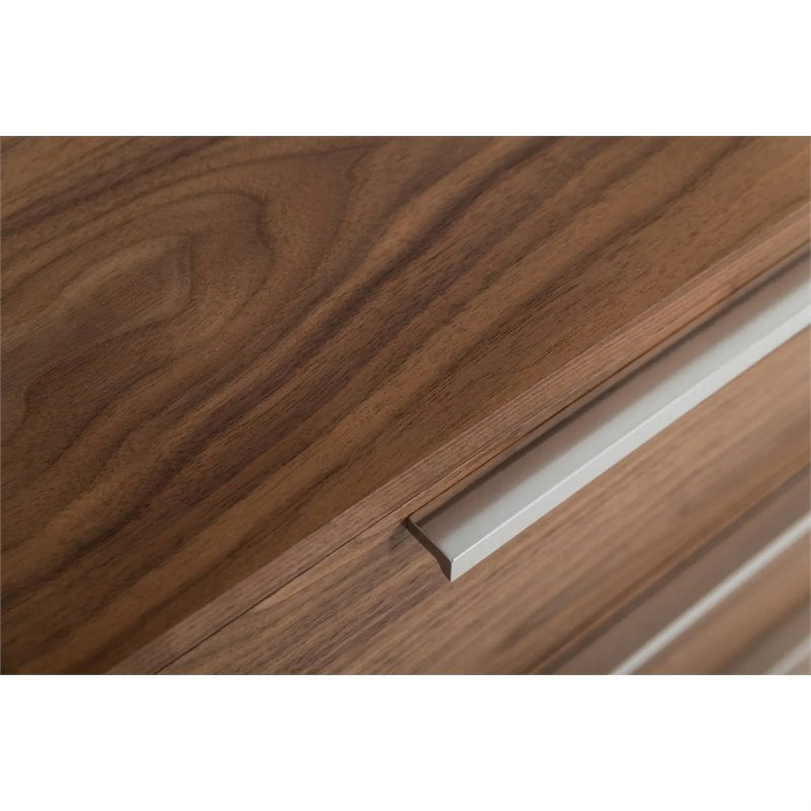 Limari Home Heloise  Wood and Stainless Steel Bedroom Dresser in Walnut