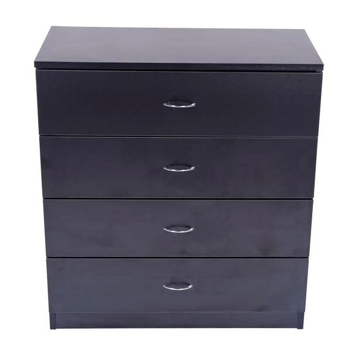 MDF Wood Simple 4-Drawer Dresser Black