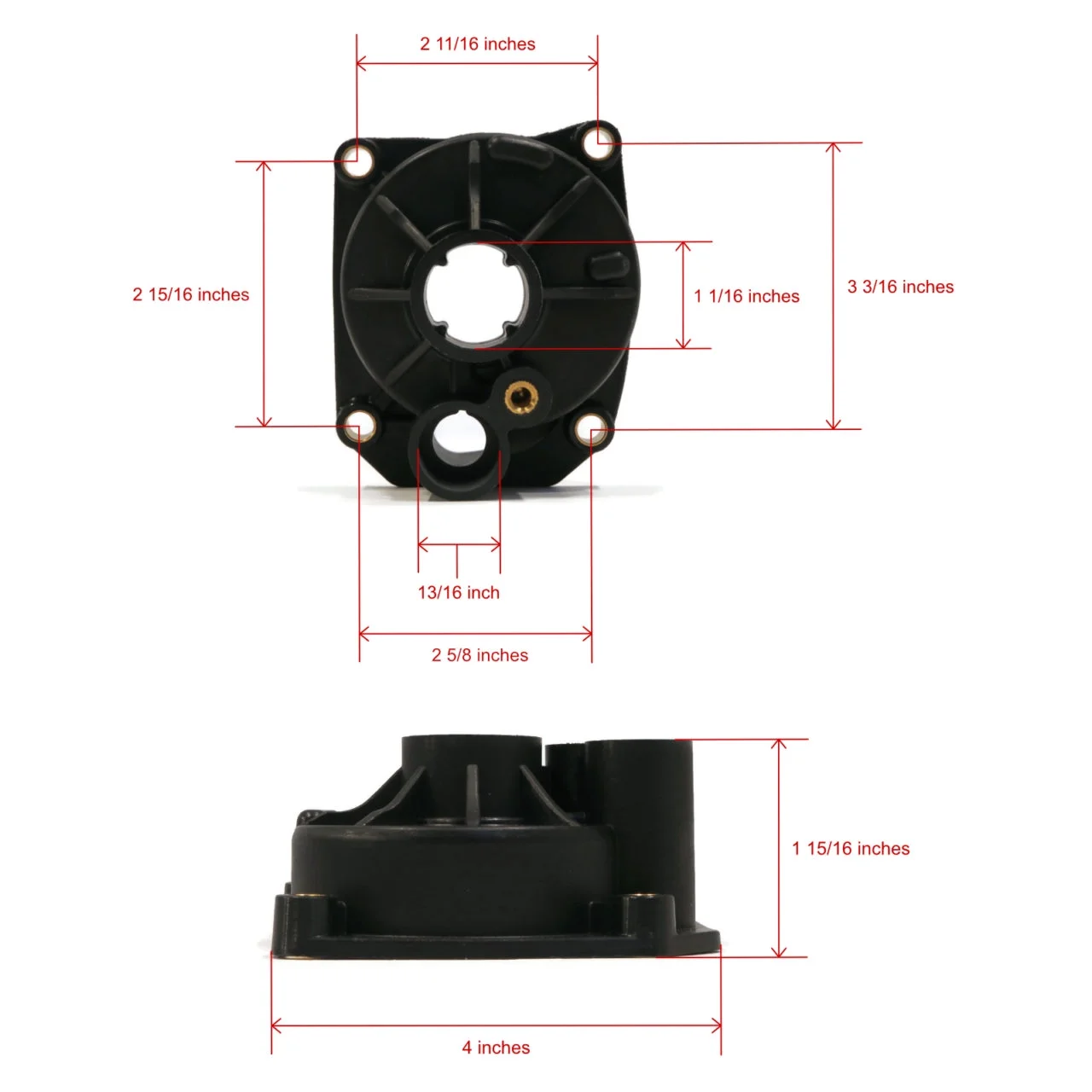 The ROP Shop | Water Pump Impeller Housing Repair Kit For Mallory 9-43408, 943408 Outboard Boat