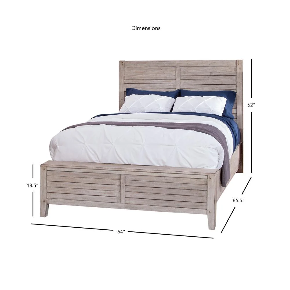 American Woodcrafters Aurora White-washed Wood Queen Panel Bed