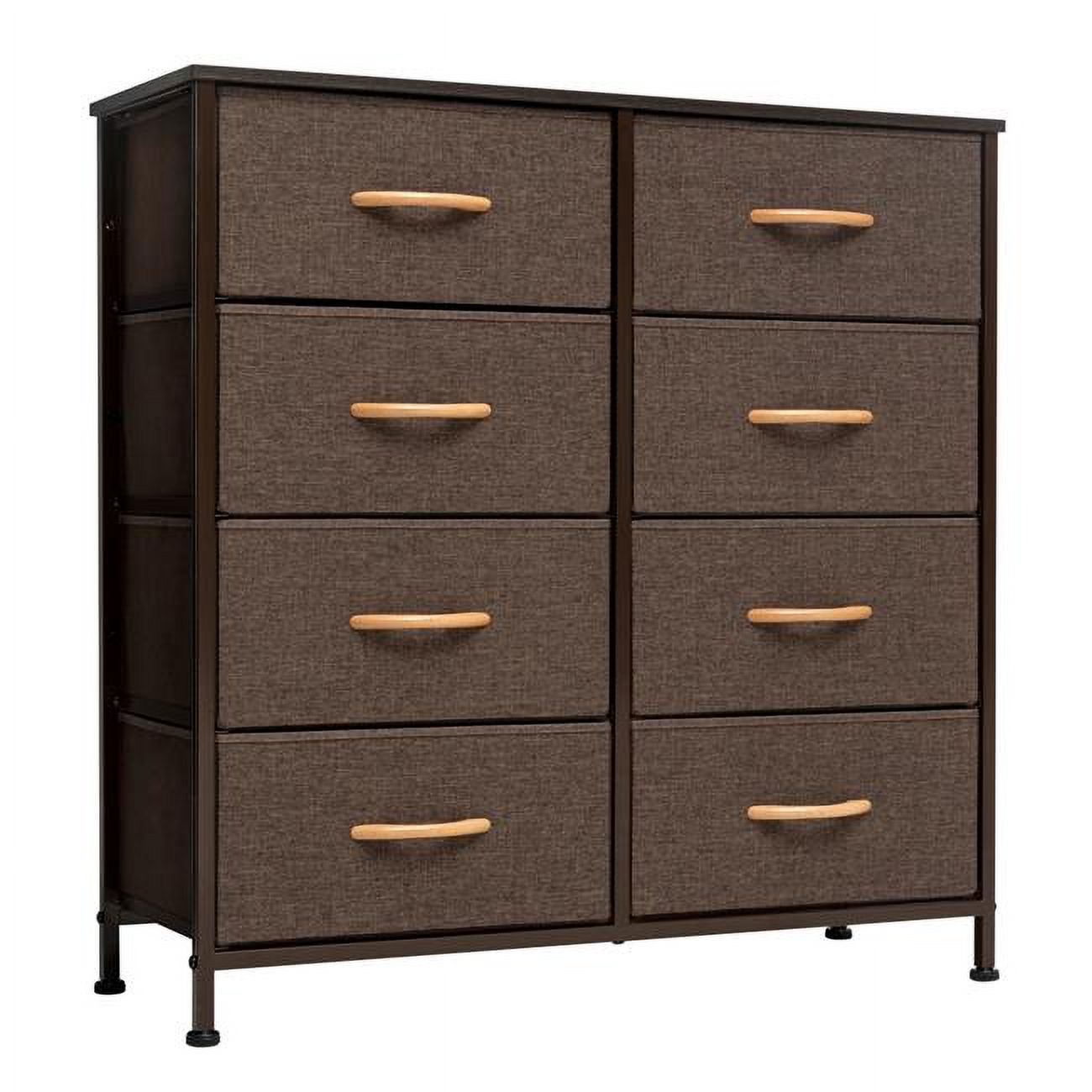 HomeRoots 484690 32 in. Brown Steel & Fabric Eight Drawer Chest