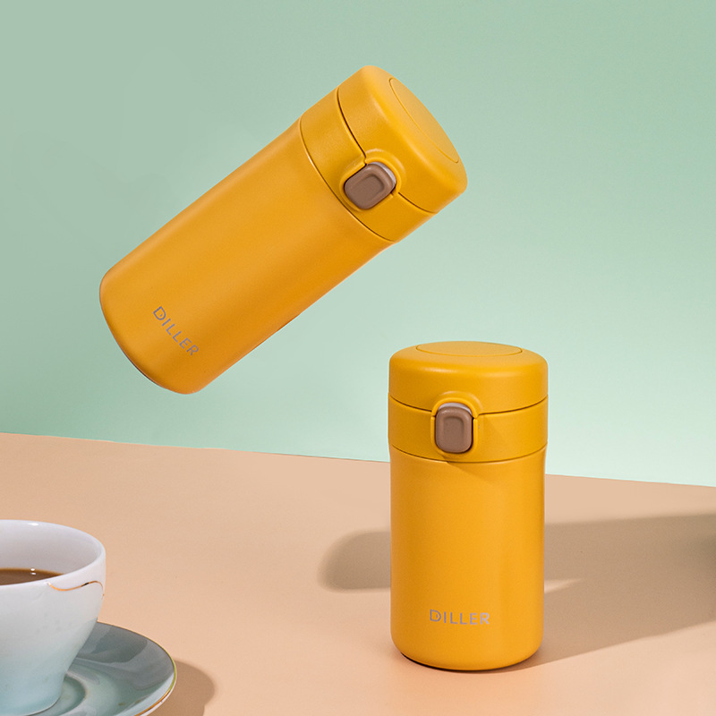 Travel Coffee Mug, Mini Insulated Water Bottle 14 oz or 10 oz with Spout Lid, Leak Proof Coffee Tumbler for Kids and Women Keep 12H Piping Hot and 24H Cold (10 oz, Pink)