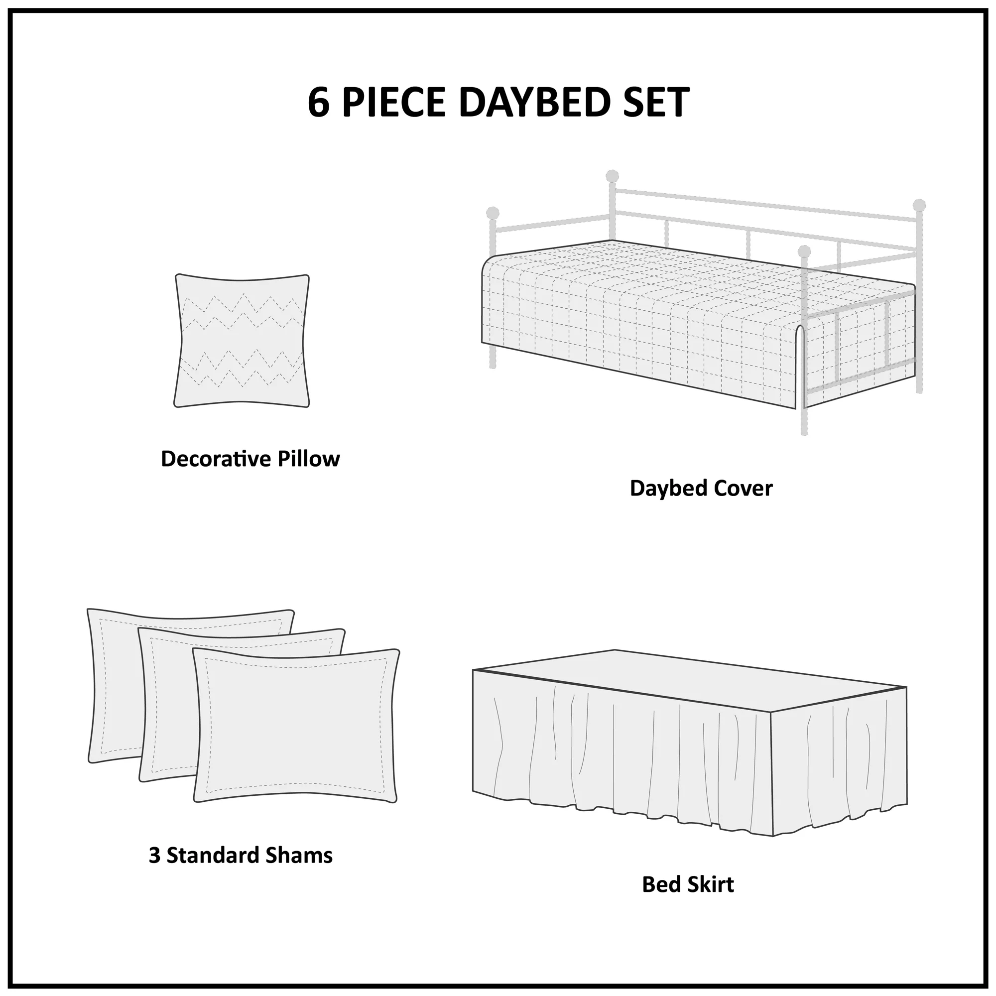 Madison Park Daybed Boone 6-Piece Reversible Daybed Cover Set, Brown