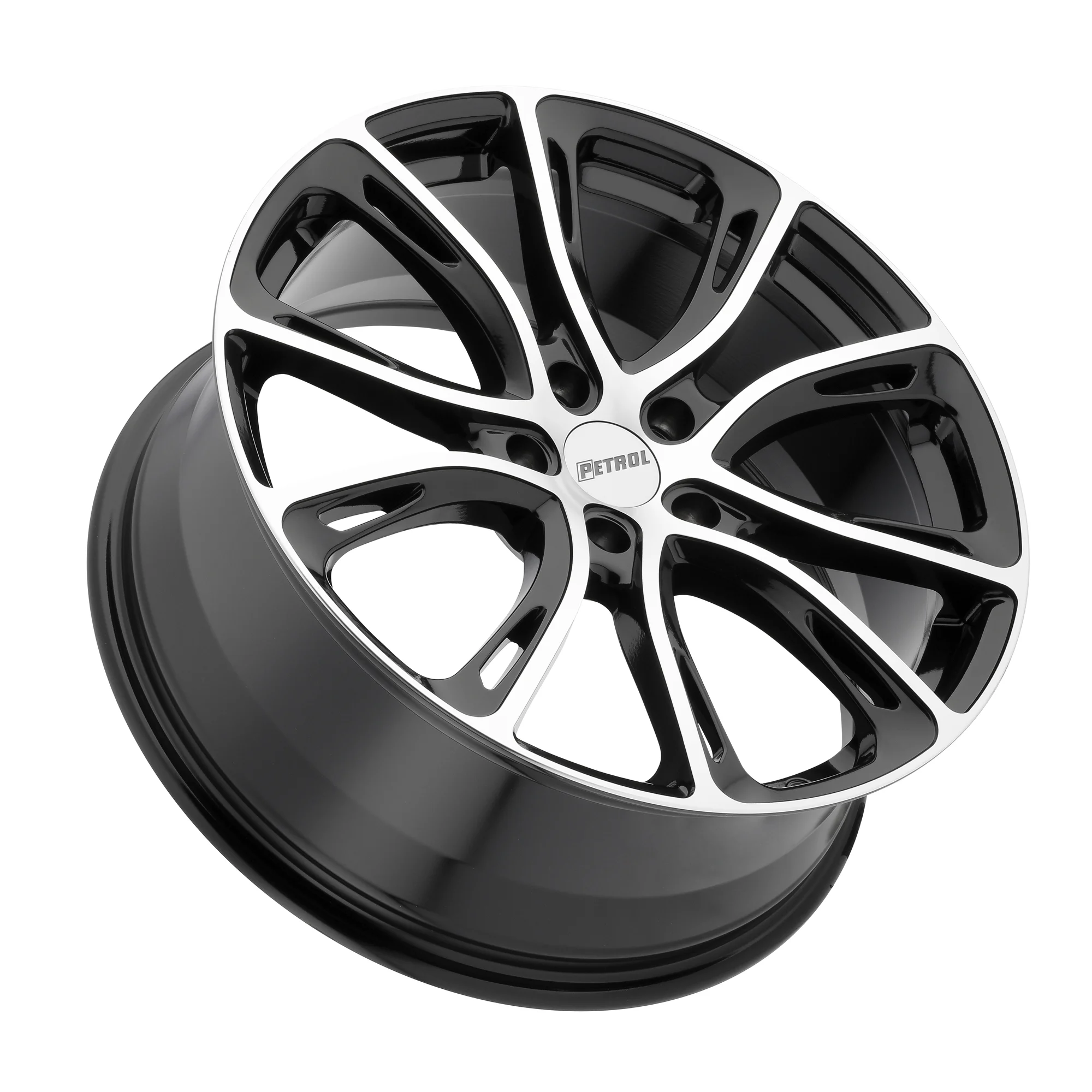 Petrol P5A 19X8 5X112 32Et 72.1Cb Gloss Black W/ Machined Cut Face Wheel