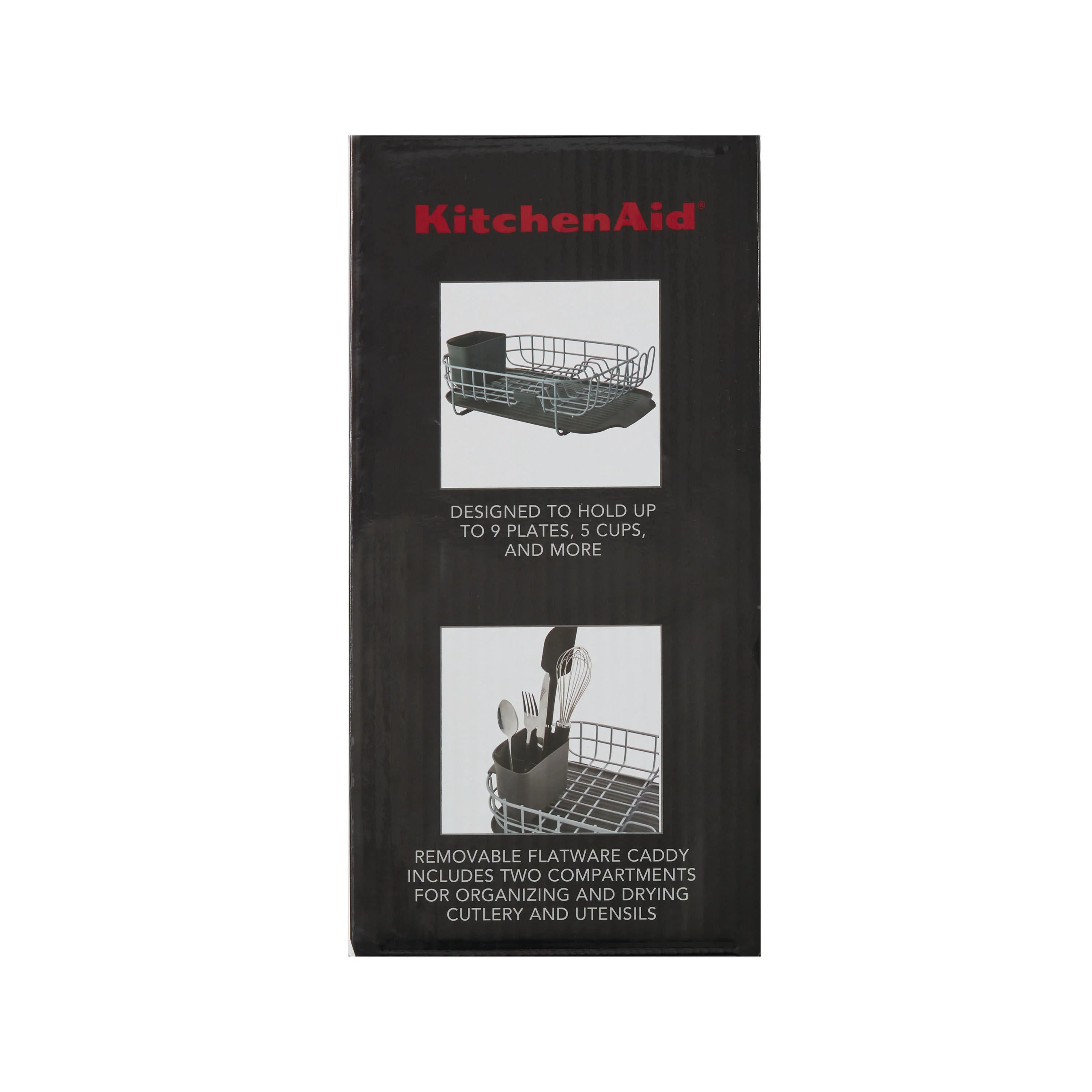 Kitchenaid Low Profile Powder Coated Dish Drying Rack in Charcoal Gray
