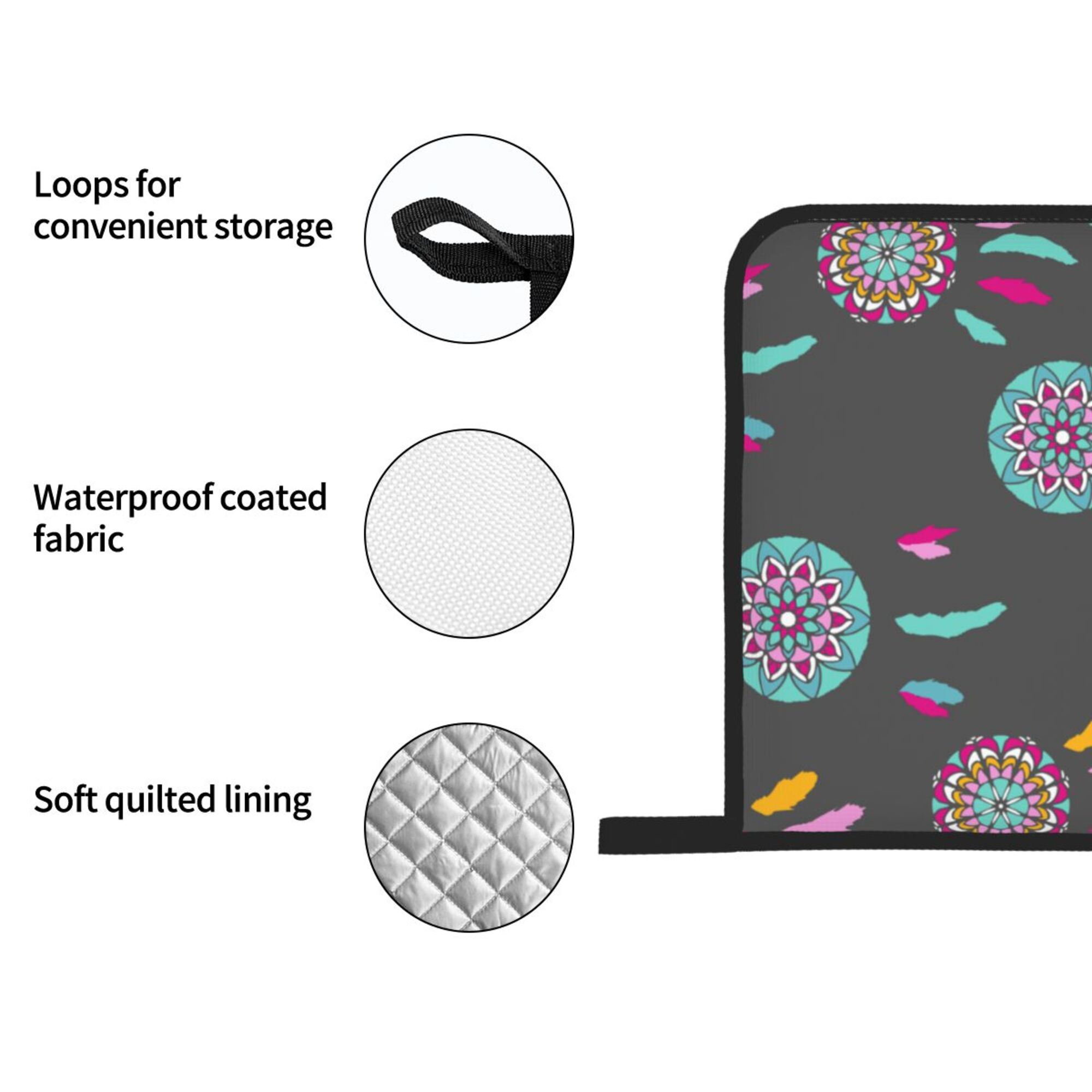 ZICANCN Oven Mitts and Pot Holders Sets,Dreamcatcher Arts Drawn Baking Sets Kitchen Heat Resistant 4 Pieces