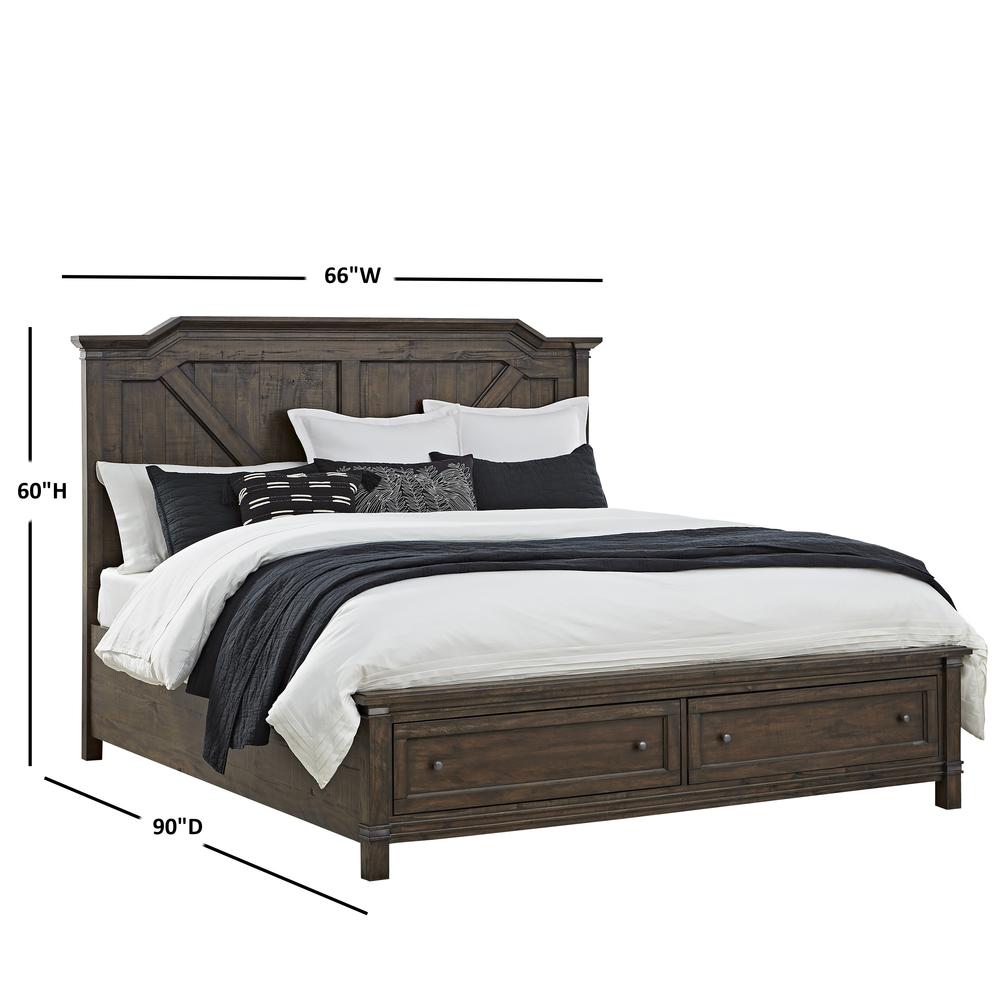 American Woodcrafters Farmwood Rustic Brown Wood Queen Storage Bed