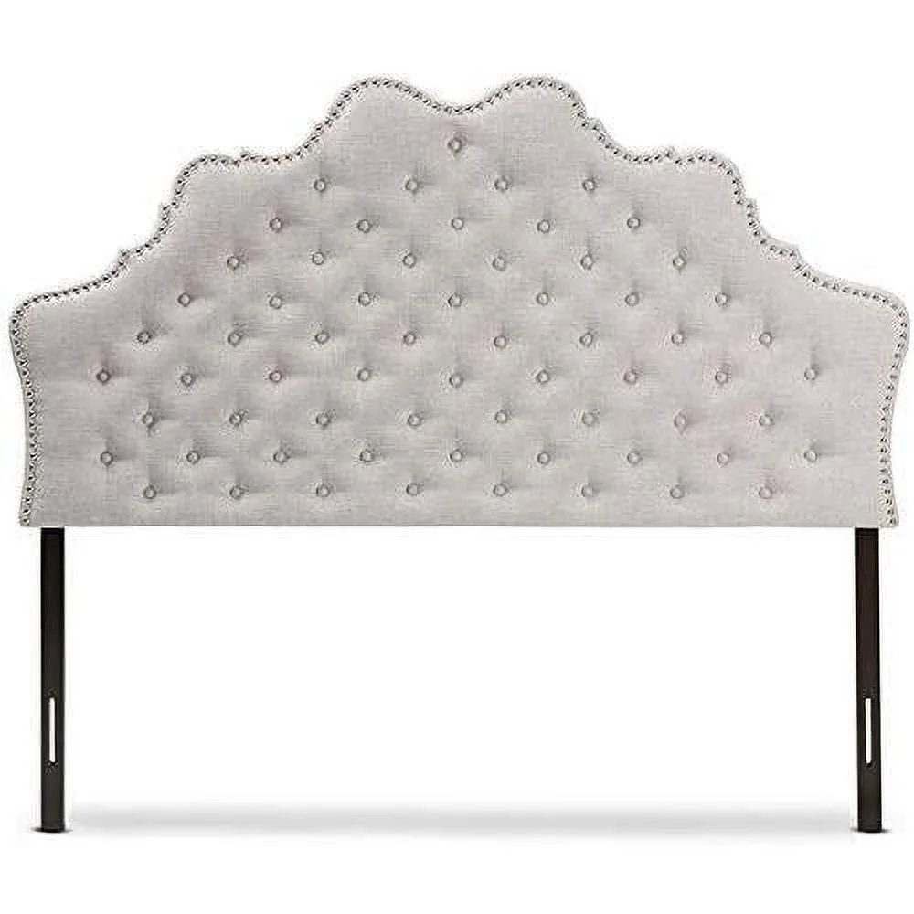Hilda Tufted King Panel Headboard In Grayish Beige