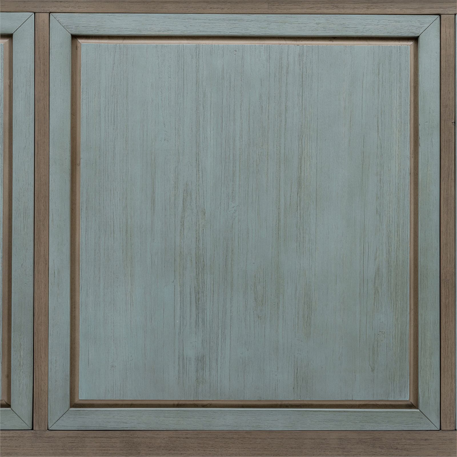 Sanibel Blue Grey Solid Wood Coastal Modern Queen Headboard