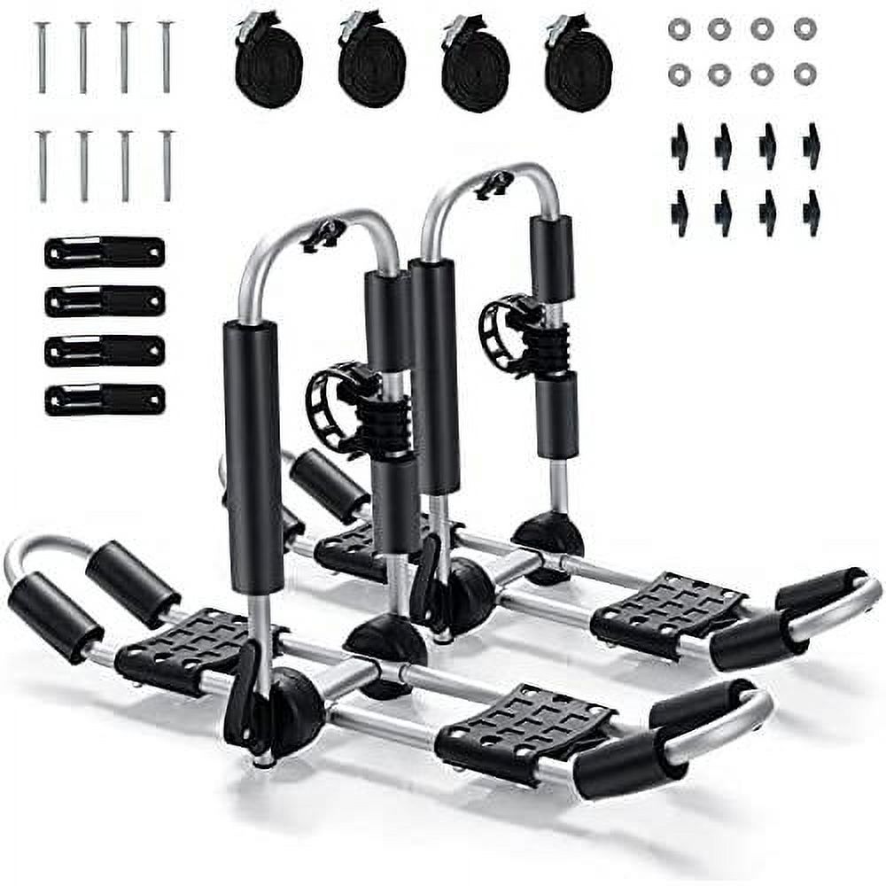 2Pcs J-Bar Kayak Roof Rack, Universal Foldable Kayak For Kayak, Canoe, Surf Board, Ski Board, Rooftop Mount On , Car And Truck Crossbar (Two Sides)