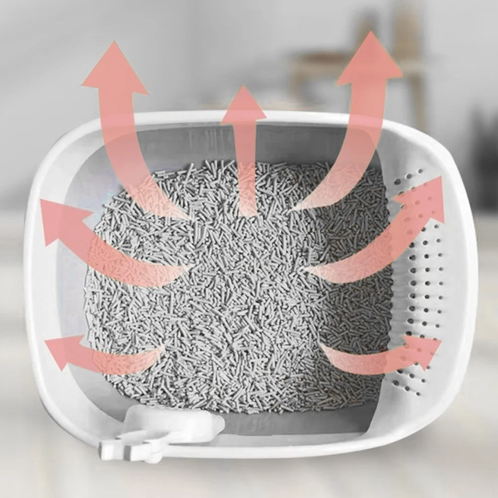 PurraQue Cat Litter Pans, 1 Pack Open Top Cat Litter Box, Anti-Splashing Large Cat Litter Pan