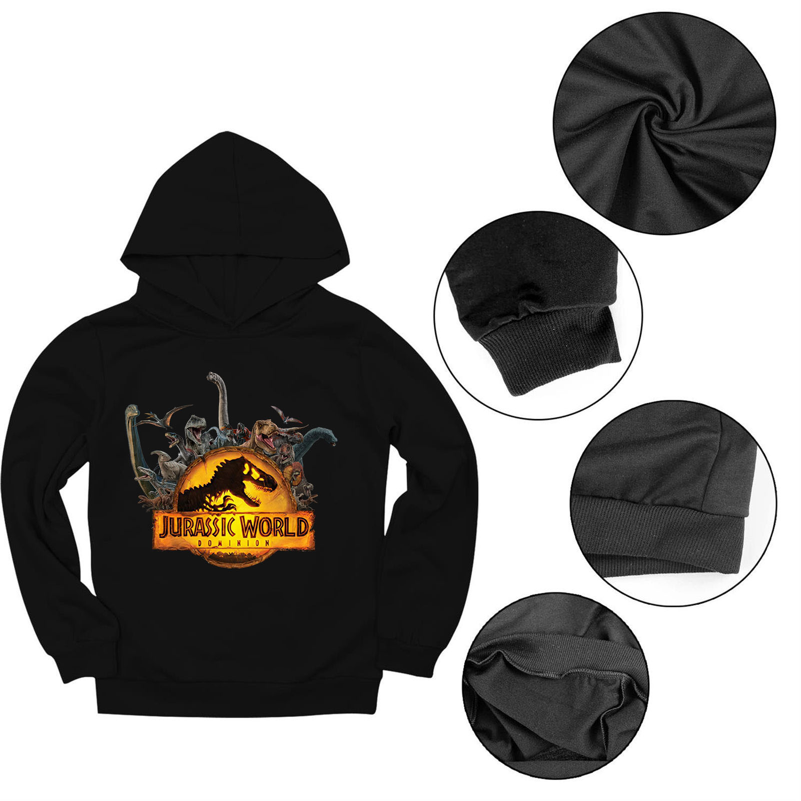 Kids Jurassic Park Tracksuit 2 Piece Hoodie Sweatsuit Sets Long Sleeve Sweatshirts Jogger Pant Outfits for Boys Girl XX-Large