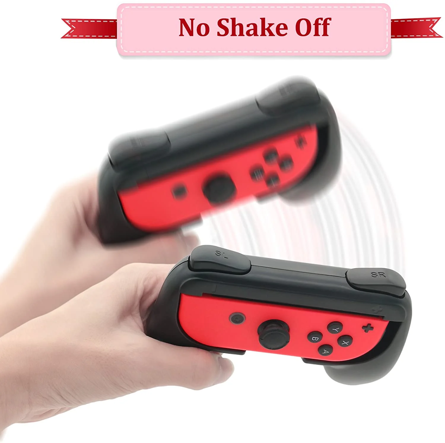 Hand Grips for Nintendo Switch and Switch O Model Controllers, Grip for Nintendo Switch Joy Con - Black(2 Packs)