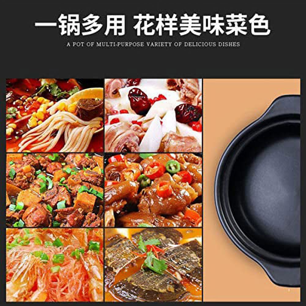 Zhchsh 3 Quart Ceramic Casserole Dish with Glass Lid Clear Large Deep Dual Handles Black