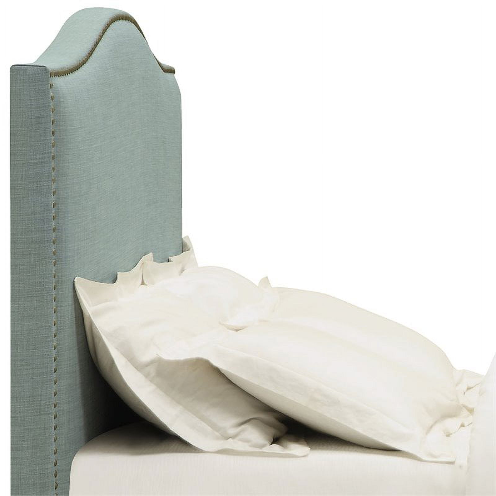 Bowery Hill Traditional Wood Camelback Queen Panel Headboard in Blue bird