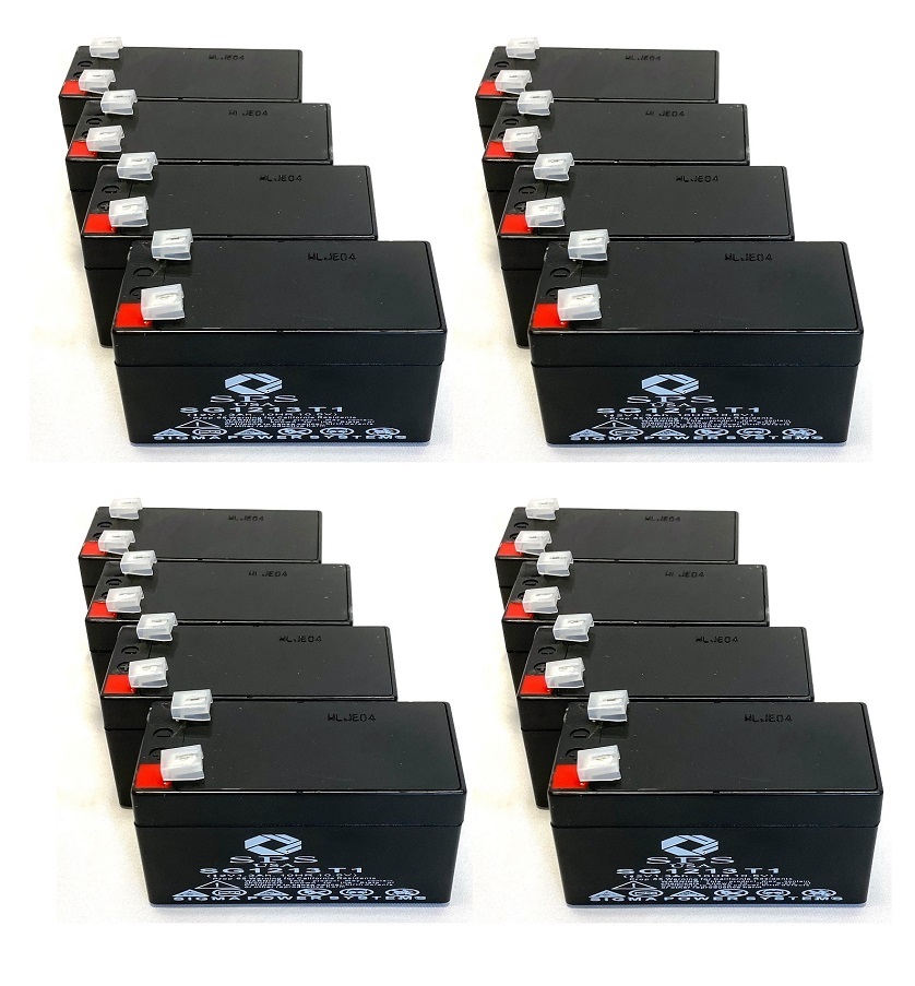 SPS Brand 12V 1.3Ah Replacement Battery (SG1213T1) for Douglas DG12-1.2 (16 Pack)