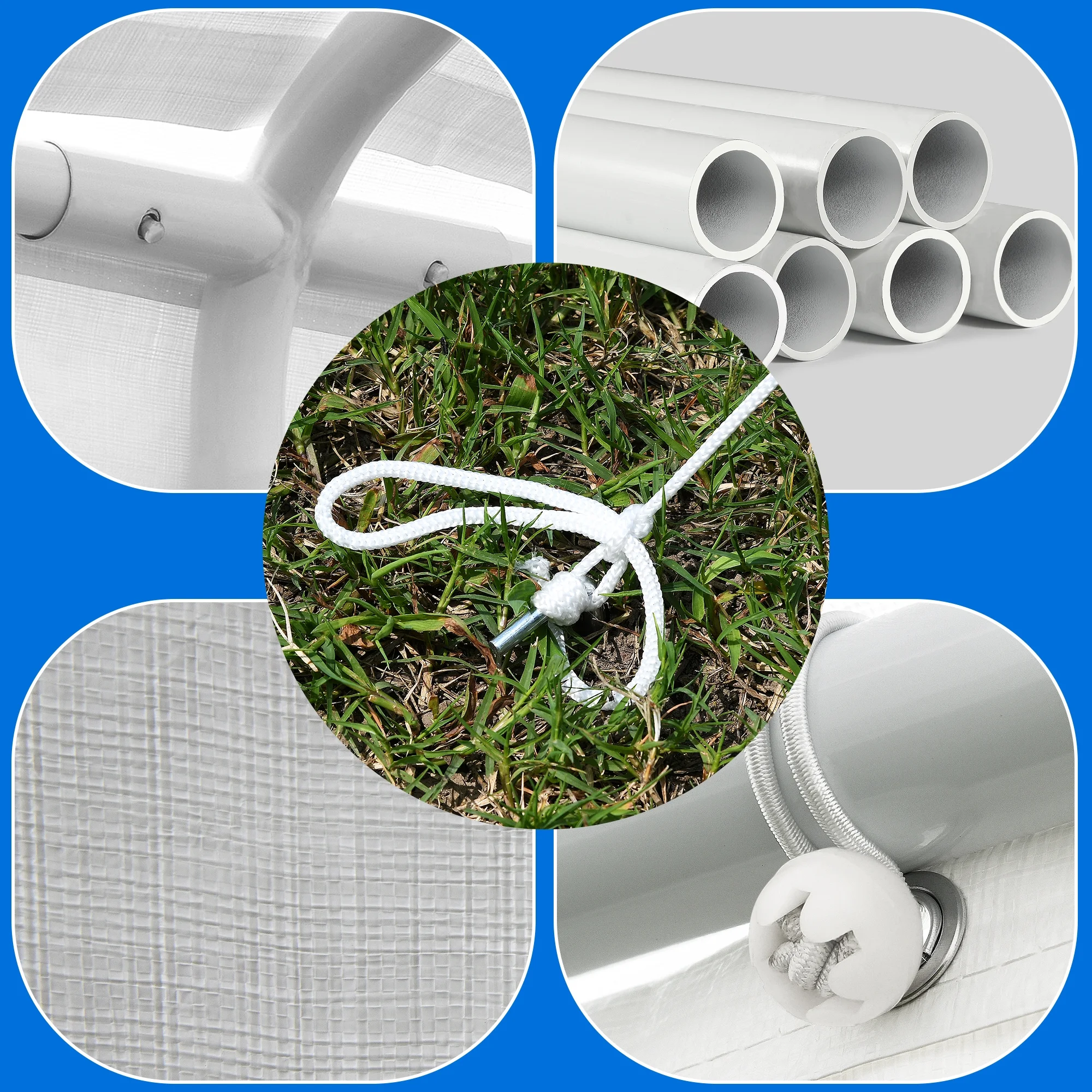 Dextrus 20x32FT Heavy Duty Party PVC White Tent Wedding Event Shelters Upgraded Galvanized Ripple Canopy with Large Roof Removable Sidewalls & 4 Storage Bags 600D Oxford Commercial