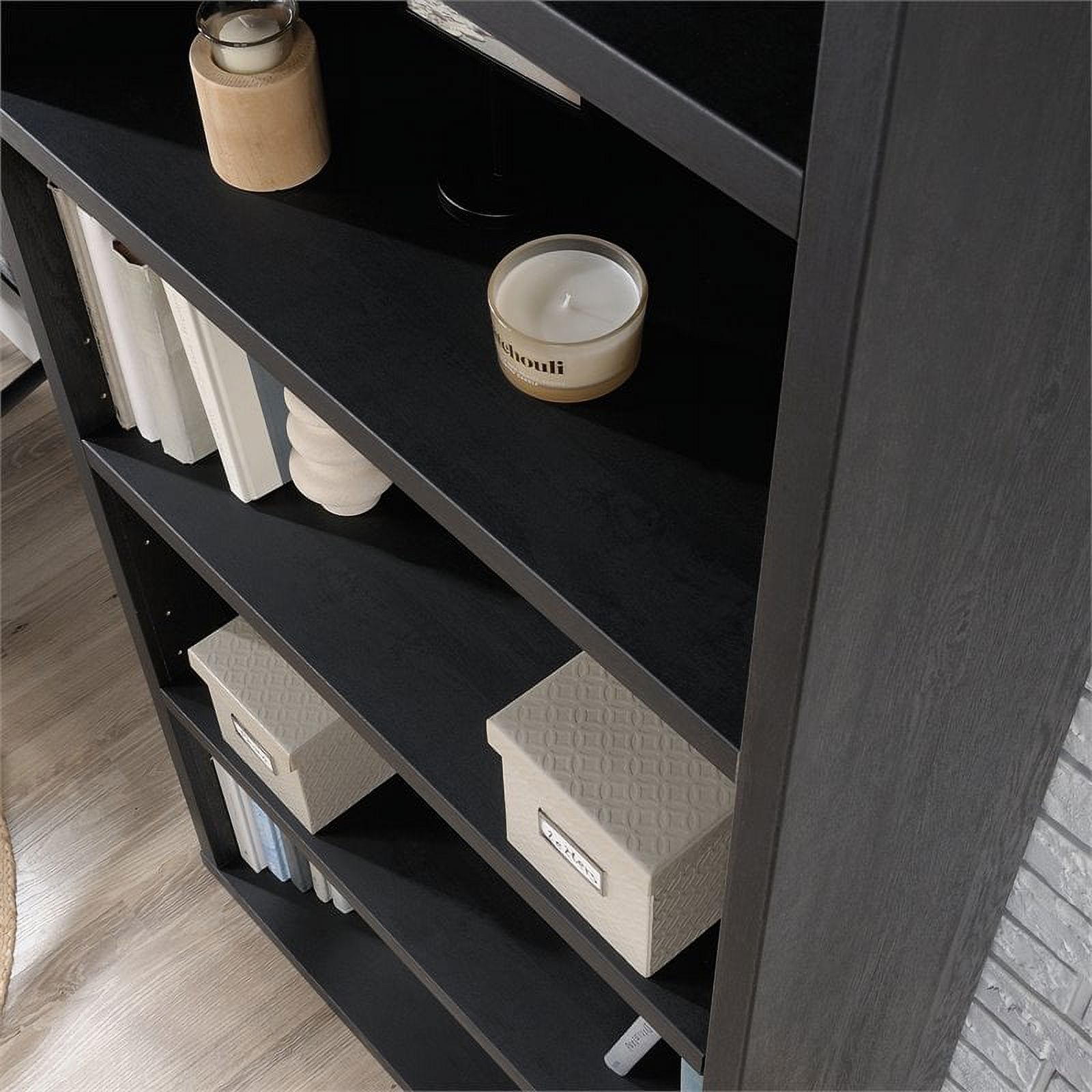 Pemberly Row Engineered Wood 5-Shelf Bookcase in Raven Oak