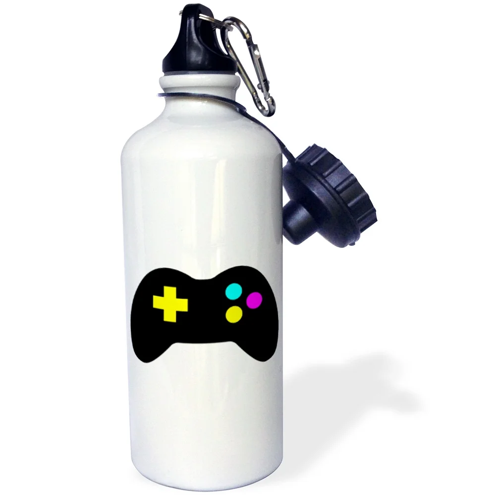 CMYK Gamer Control Icon Graphic Cartoon 21 oz Sports Water Bottle wb-102385-1