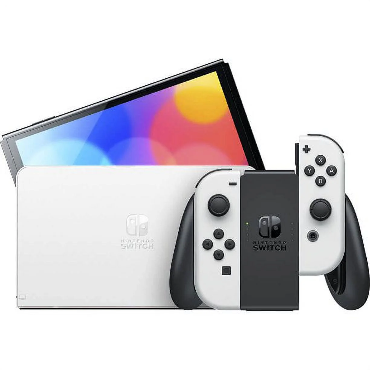 Newest Nintendo Switch Oled White Joy-Con Console With NSSDC 10 in 1 Case and NSSDC High Sped HDMI Bundl